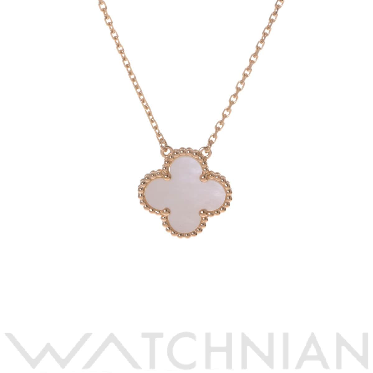 ヴァン クリーフ&アーペル ヴィンテージアルハンブラ ネックレス ゴールド K18イエローゴールド YG/ホワイトシェル レディース ジュエリー 【中古】【jewelry】