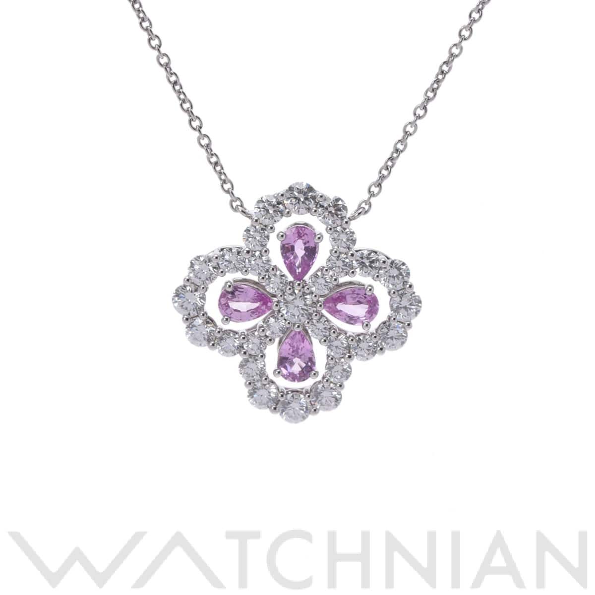 ハリー ウィンストン ループ フルモチーフ ダイヤ ピンクサファイア ネックレス シルバー PEPSPRPMEL4C Pt950プラチナ レディース ジュエリー 【中古】【jewelry】