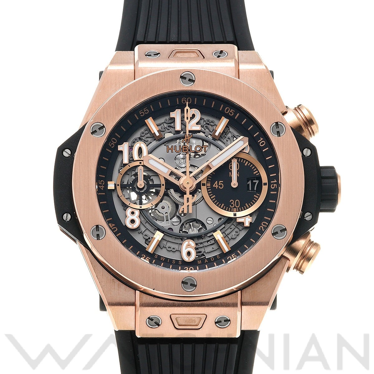 ビッグバン ウニコ キングゴールド 421.OX.1180.RX マットブラックスケルトン ウブロ HUBLOT メンズ 【中古】