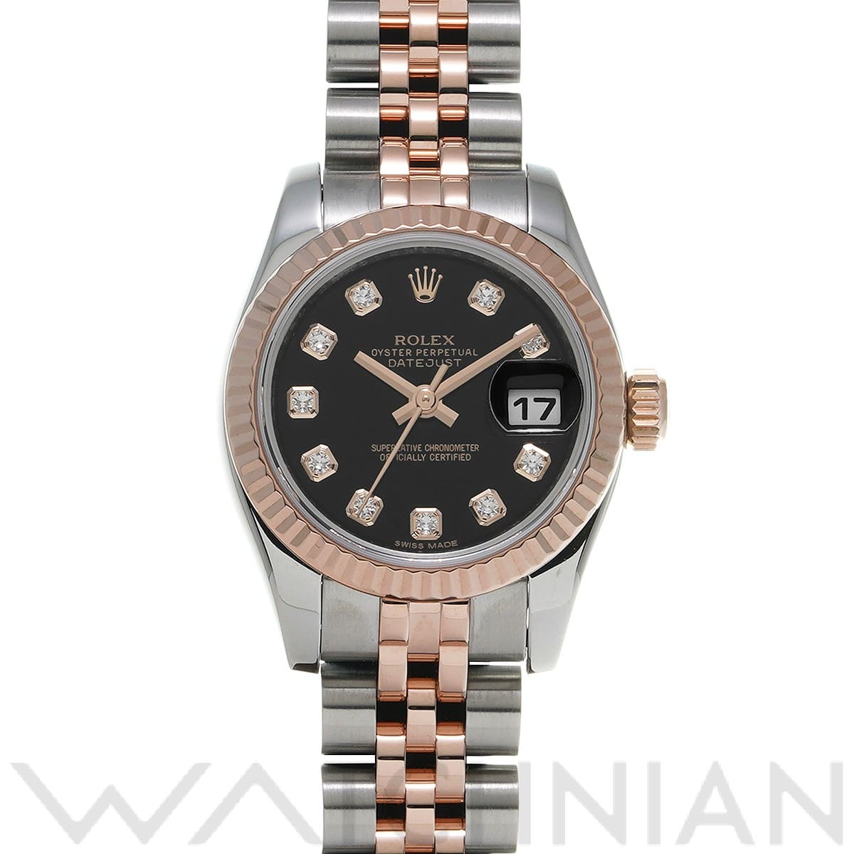 ロレックス レディ デイトジャスト 26 179171G ブラック/ダイヤモンド レディース 時計 【中古】【wristwatch】