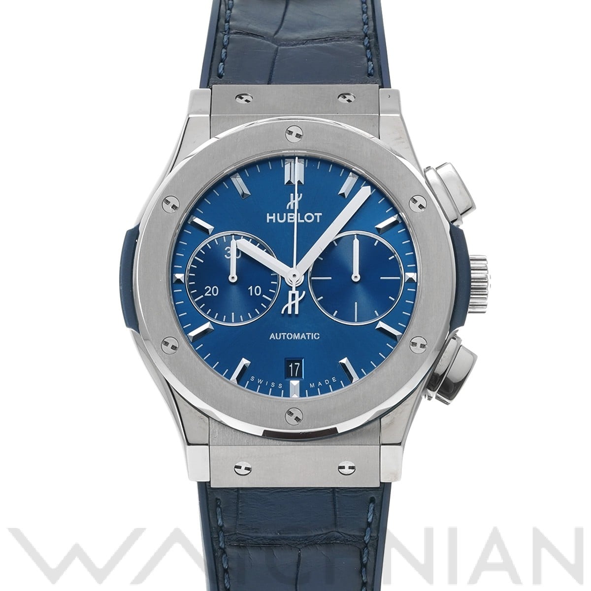 クラシックフュージョン クロノグラフ チタニウム ブルー 521.NX.7170.LR ブルー ウブロ HUBLOT メンズ 【中古】