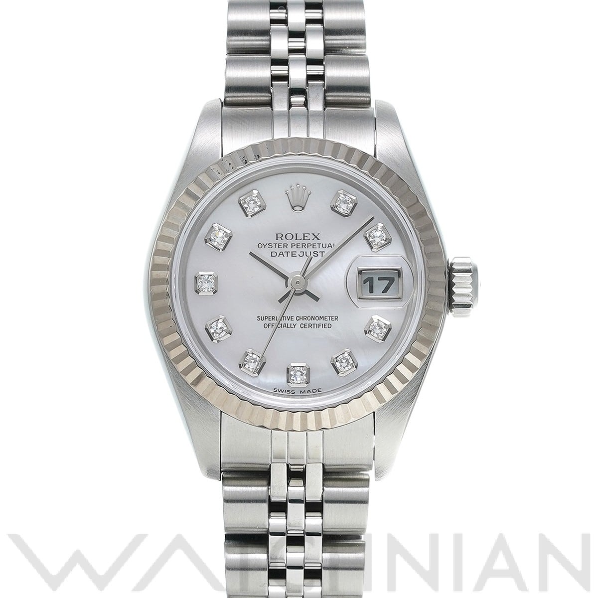 ロレックス デイトジャスト 79174NG ホワイトシェル/ダイヤモンド レディース 時計 【中古】【wristwatch】