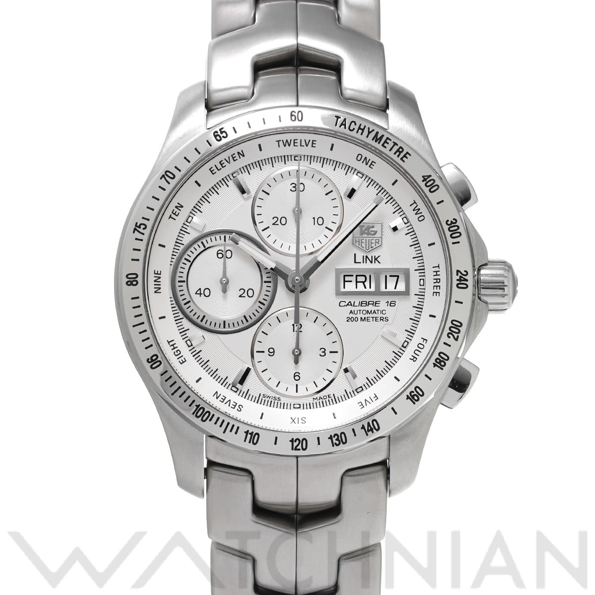 タグ ホイヤー / TAG HEUER リンク キャリバー16 クロノグラフ デイデイト CJF211B.BA0594 シルバー メンズ 時計 【中古】【wristwatch】
