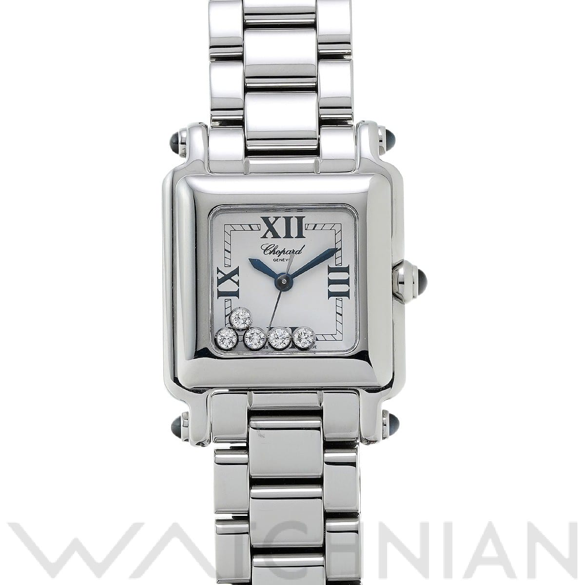 ショパール ハッピースポーツ スクエア 27/8893/23 ホワイト/ダイヤモンド レディース 時計 【中古】【wristwatch】
