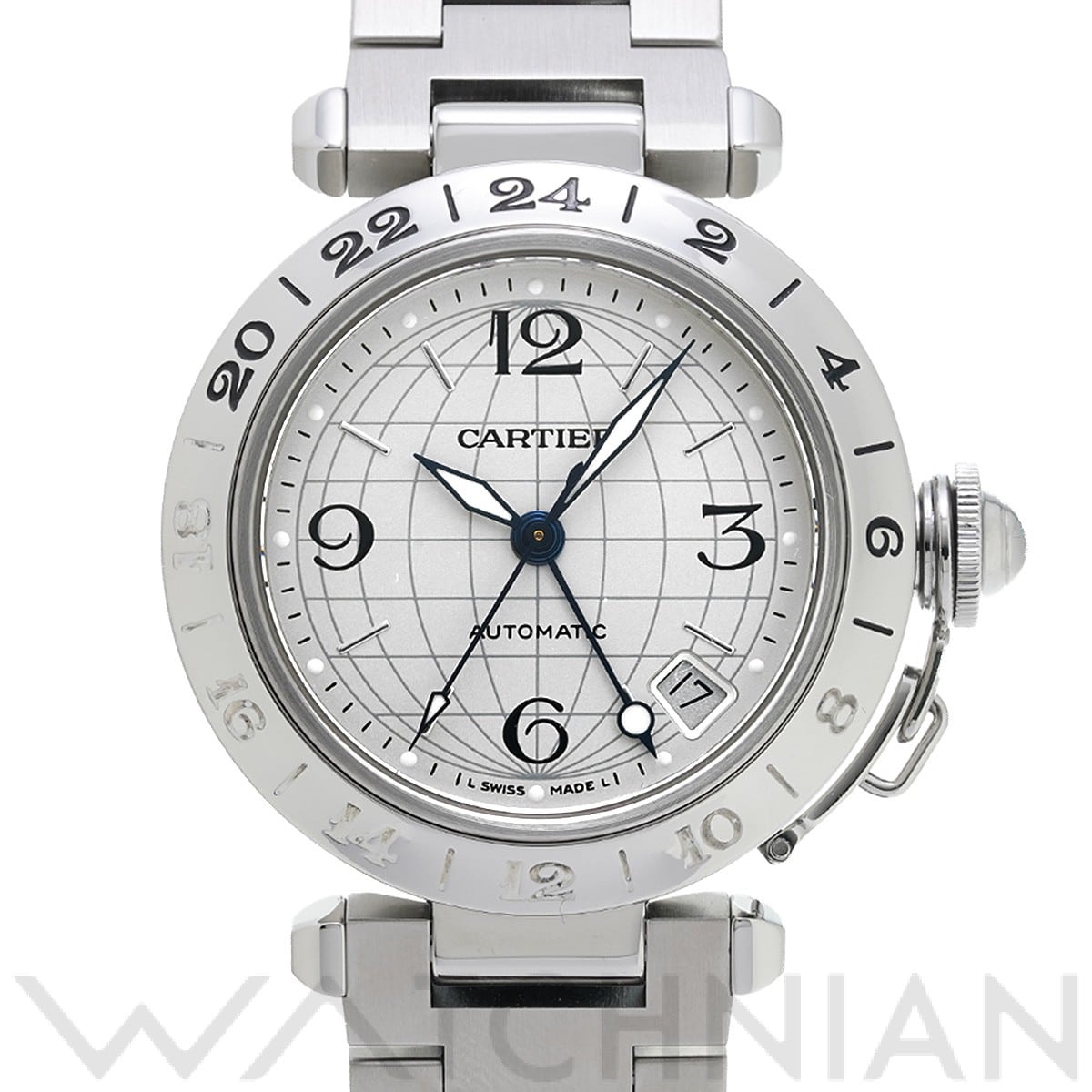 カルティエ / CARTIER パシャC メリディアン GMT W31078M7 シルバー ユニセックス 時計 【中古】【wristwatch】