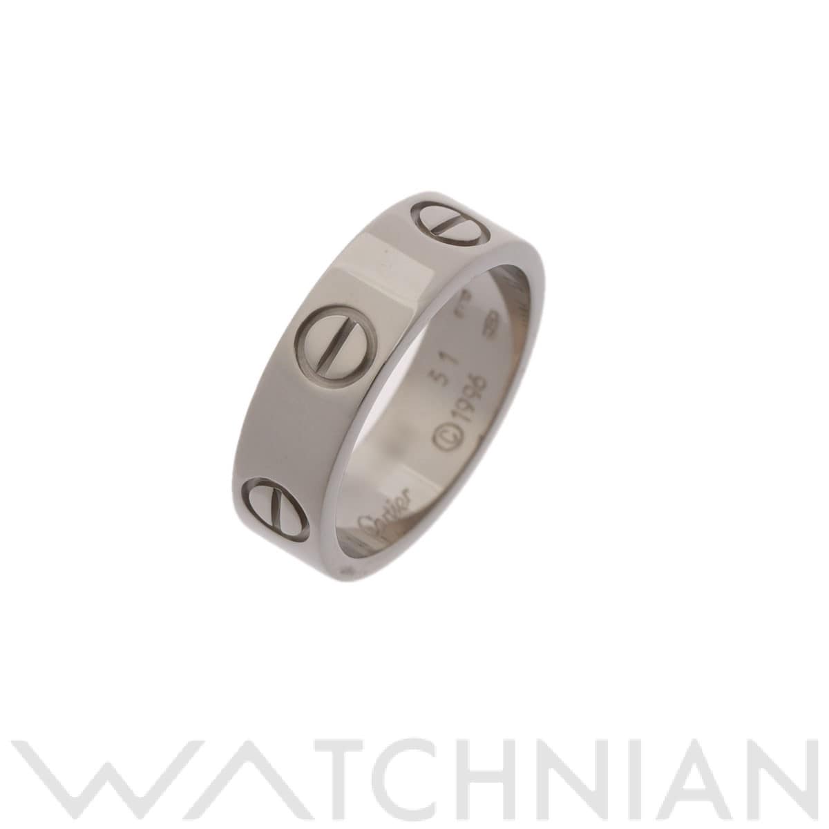 カルティエ ラブリング #51 シルバー K18ホワイトゴールド WG レディース ジュエリー 【中古】【jewelry】