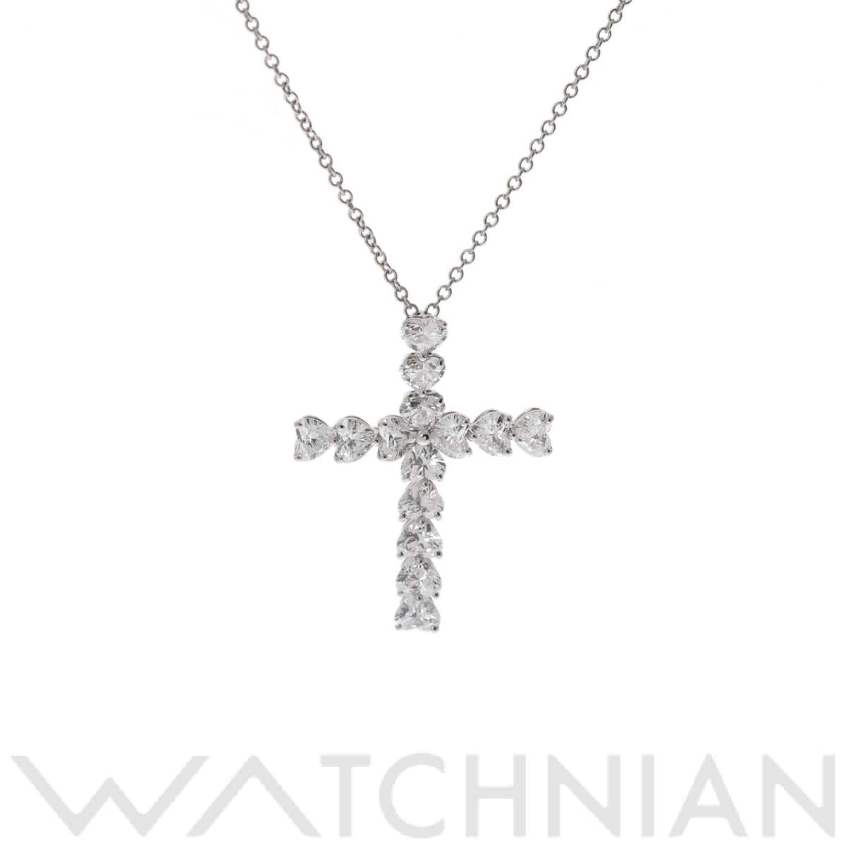 ハリー ウィンストン ハートシェイブクロスネックレス 14PD シルバー Pt950プラチナ レディース ジュエリー 【中古】【jewelry】