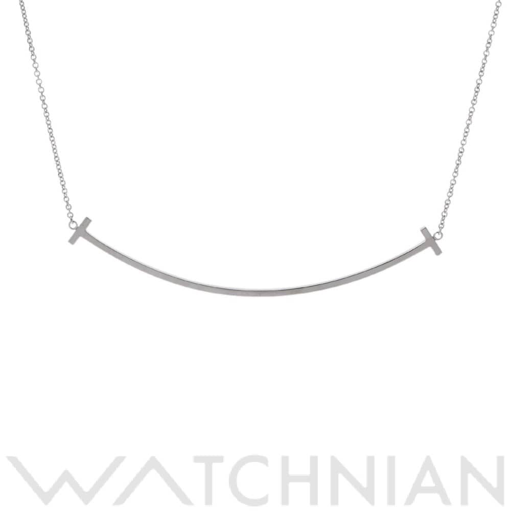 ティファニー Tスマイル ネックレス ラージ シルバー K18ホワイトゴールド WG レディース ジュエリー 【中古】【jewelry】