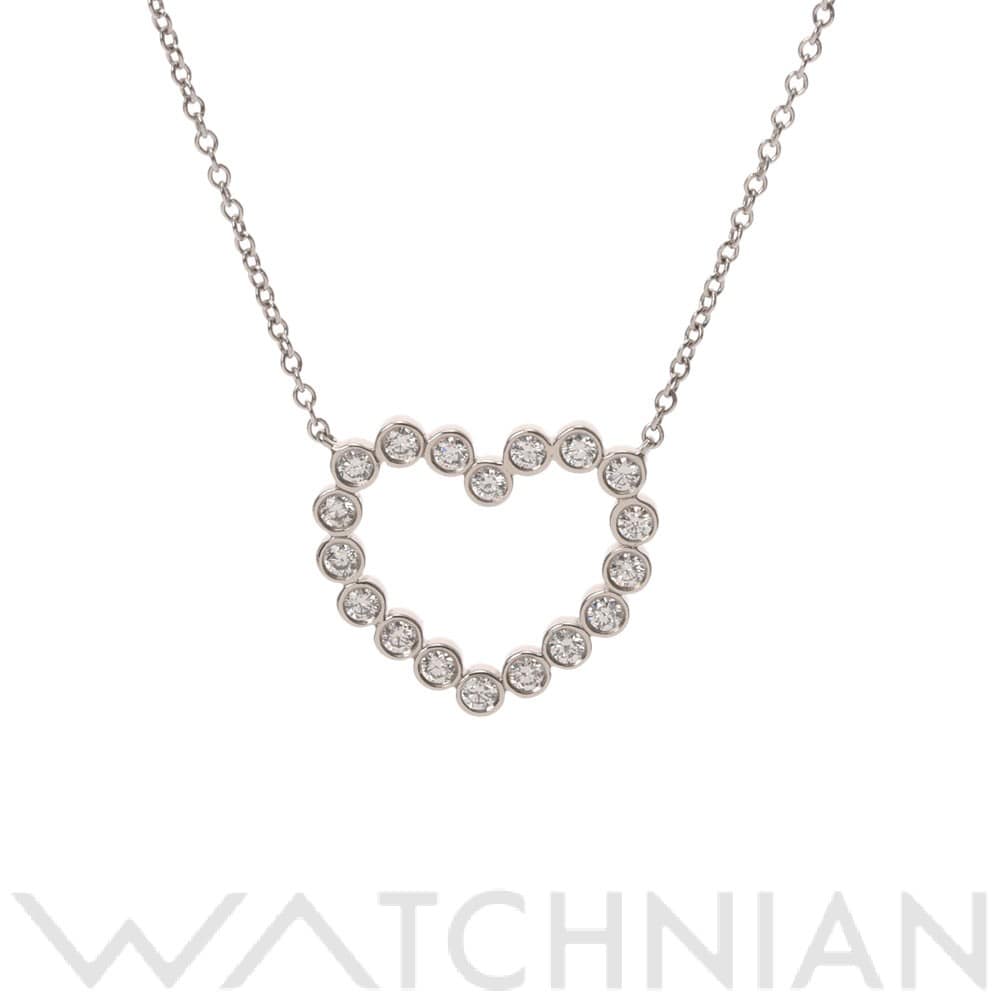 ティファニー ベゼルセッティングハート ネックレス シルバー Pt950プラチナ レディース ジュエリー 【中古】【jewelry】