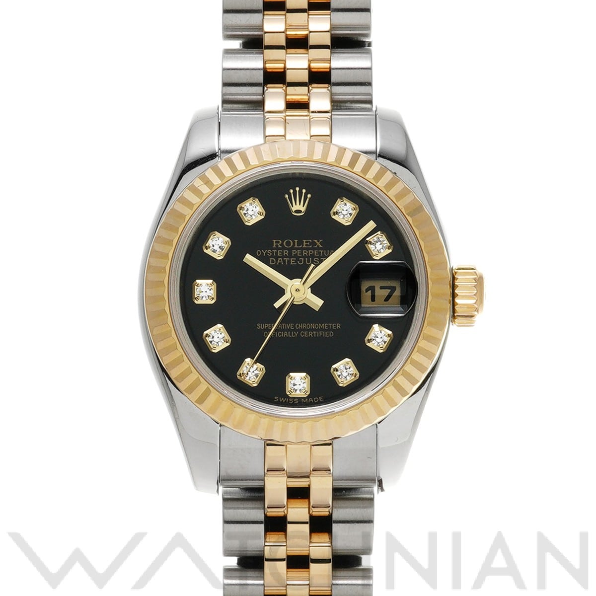 ロレックス レディ デイトジャスト 26 179173G ブラック/ダイヤモンド レディース 時計 【中古】【wristwatch】