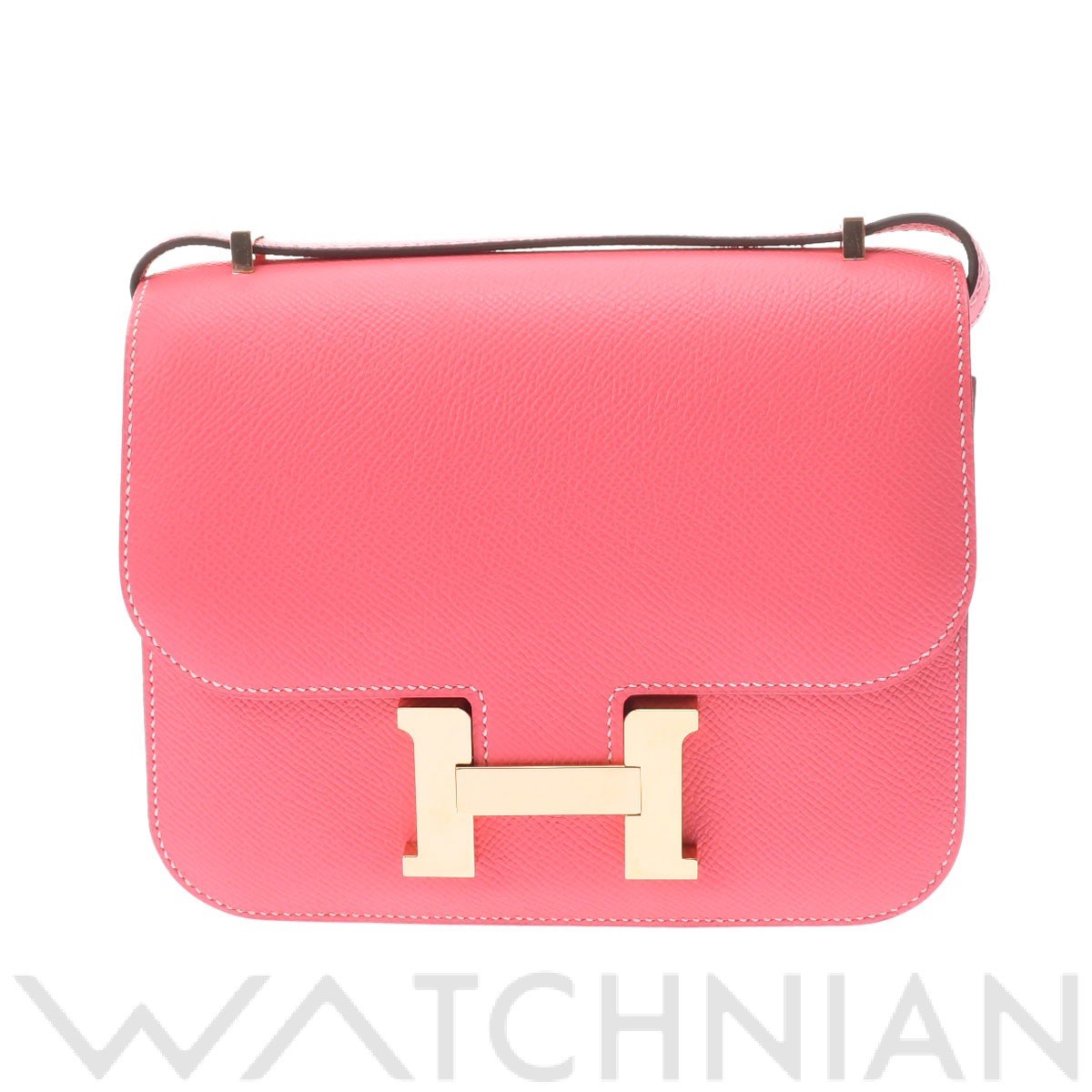 エルメス / HERMES コンスタンス ミニ18 ローズアザレ/パールグレー/ローズゴールド金具 ヴォーエプソン レディース バッグ 【中古】【bag】