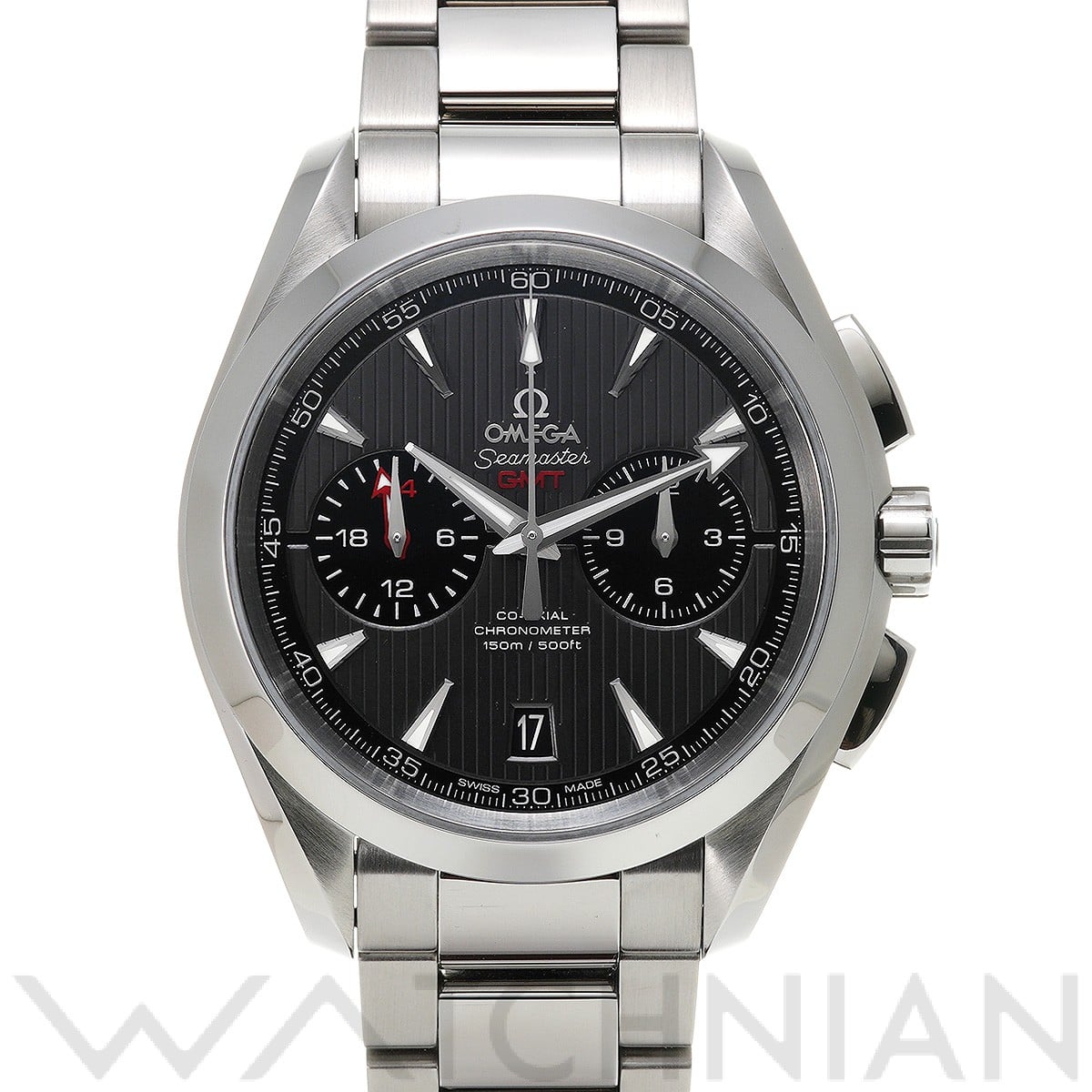 オメガ / OMEGA シーマスター アクアテラ コーアクシャル GMT クロノグラフ 231.10.43.52.06.001 グレー/ブラック メンズ 時計 【中古】【wristwatch】