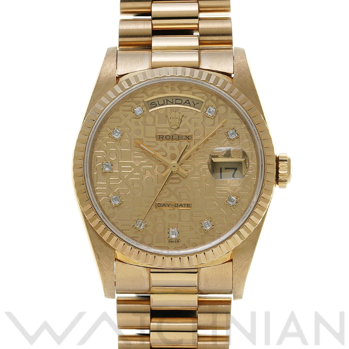 ロレックス デイデイト 18238G シャンパンコンピュータ/ダイヤモンド メンズ 時計 【中古】【wristwatch】