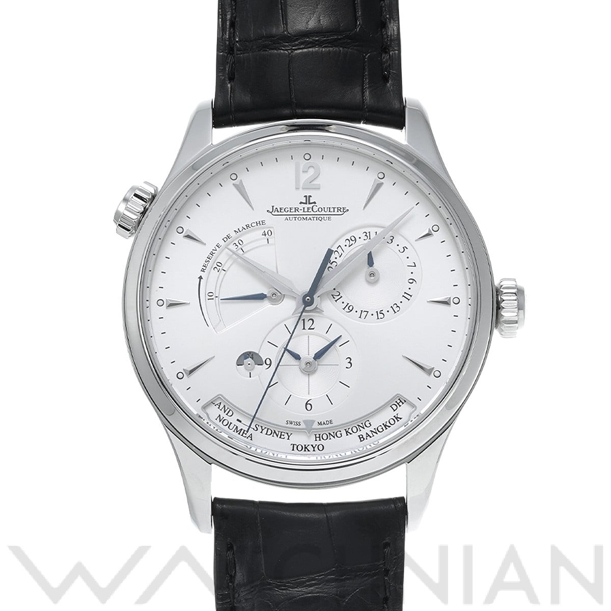 ジャガー ルクルト マスター ジオグラフィーク Q1428421 シルバー メンズ 時計 【中古】【wristwatch】