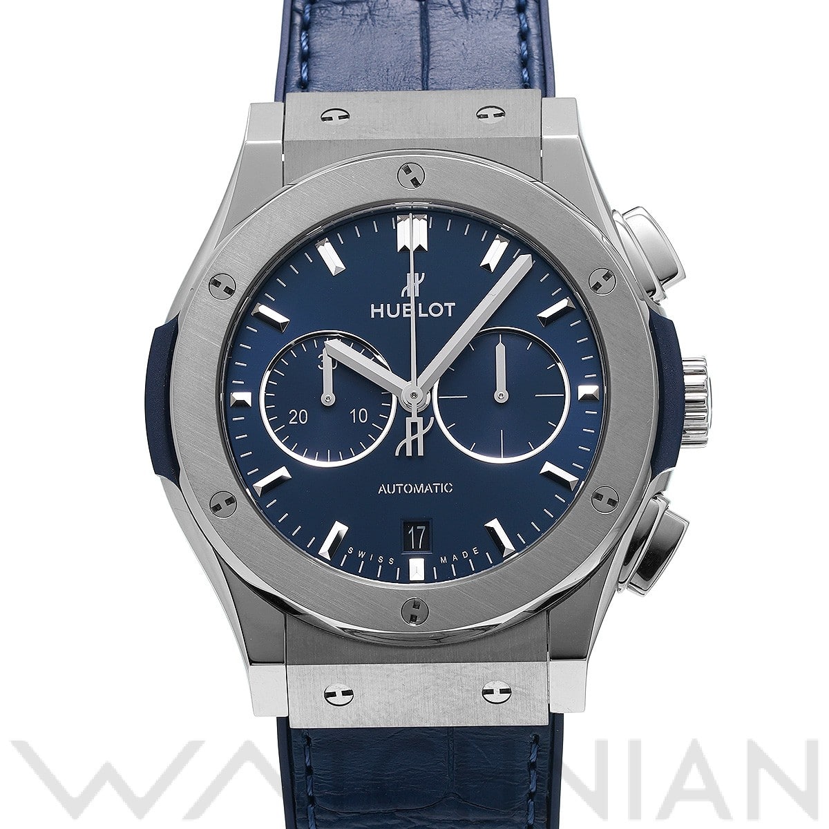 クラシックフュージョン クロノグラフ チタニウム ブルー 541.NX.7170.LR ブルー ウブロ HUBLOT メンズ 【中古】