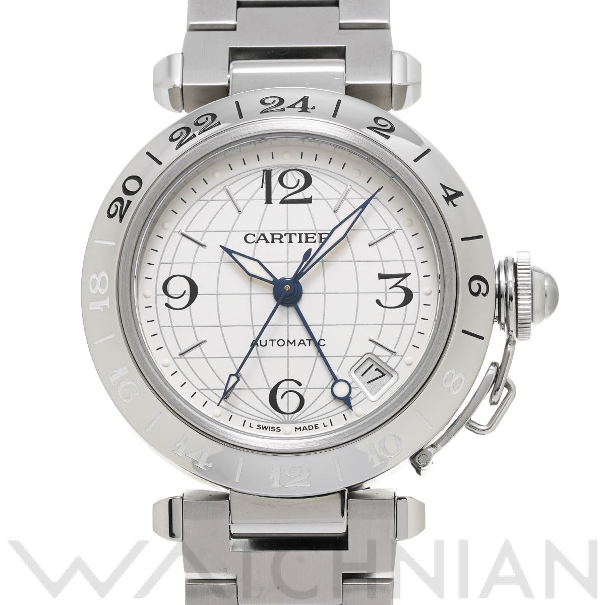 カルティエ / CARTIER パシャC メリディアン GMT W31078M7 シルバー ユニセックス 時計 【中古】【wristwatch】