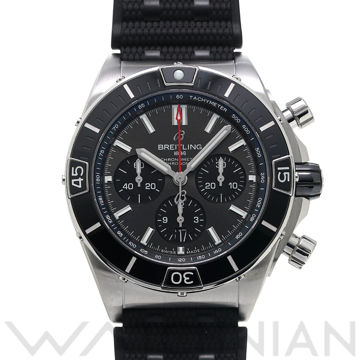 スーパー クロノマット B01 44 AB0136251B1A1 ブラック/シルバー ブライトリング BREITLING メンズ 【中古】