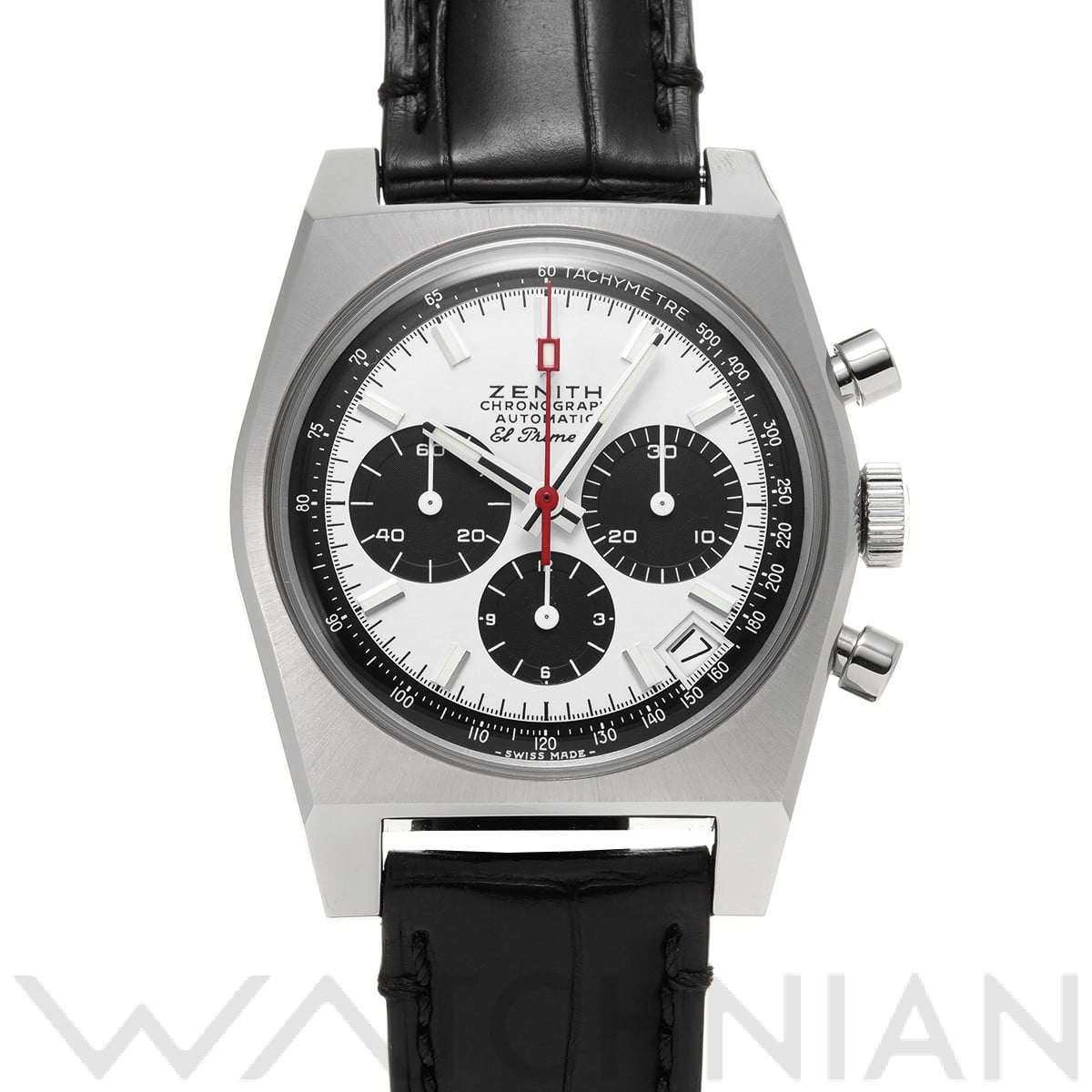 クロノマスター エル・プリメロ A384 リバイバル 03.A384.400/21.C815 ホワイトラッカー/ブラック ゼニス ZENITH メンズ 【中古】