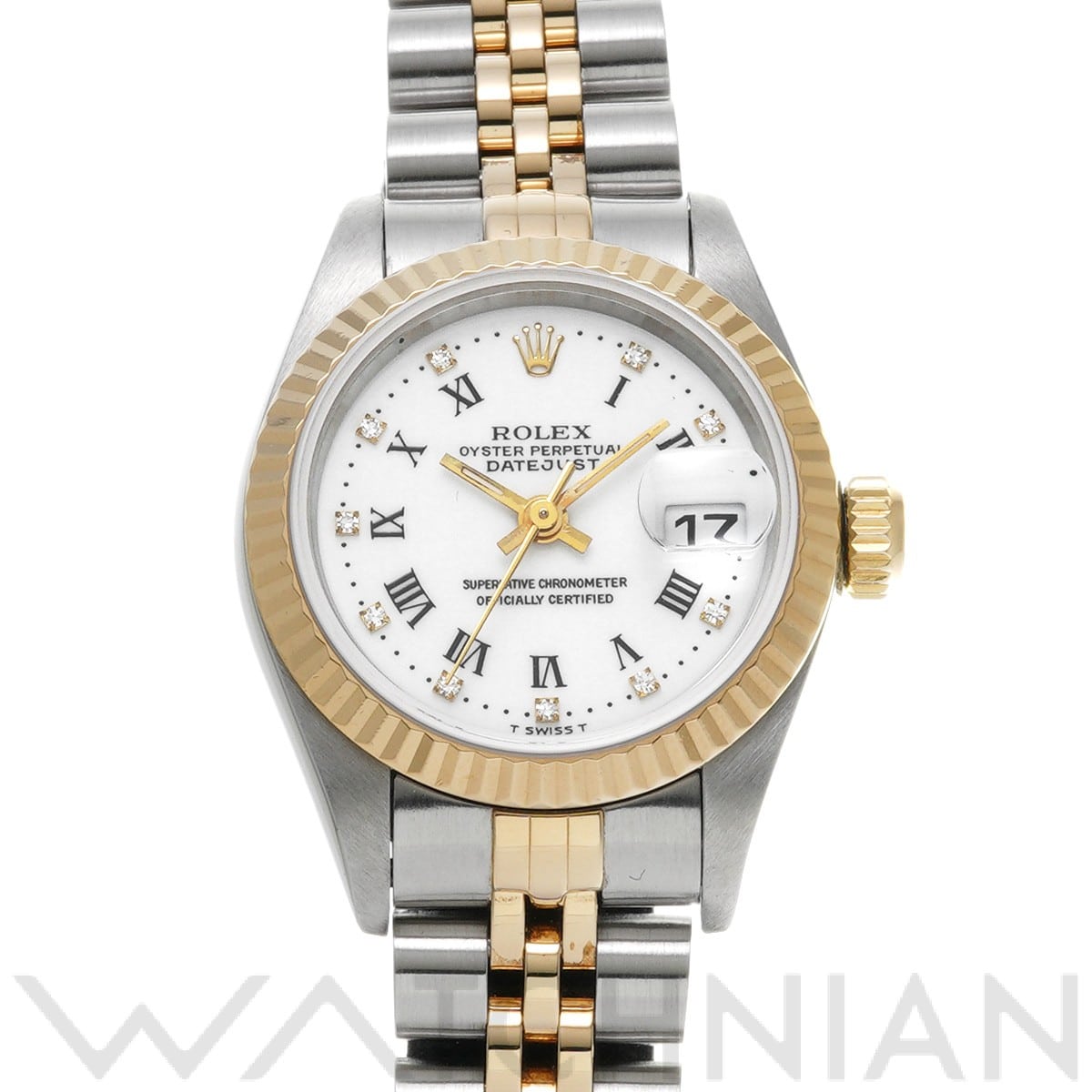 デイトジャスト 69173G W番(1995年頃製造) ホワイト/ダイヤモンド ロレックス ROLEX レディース 【中古】
