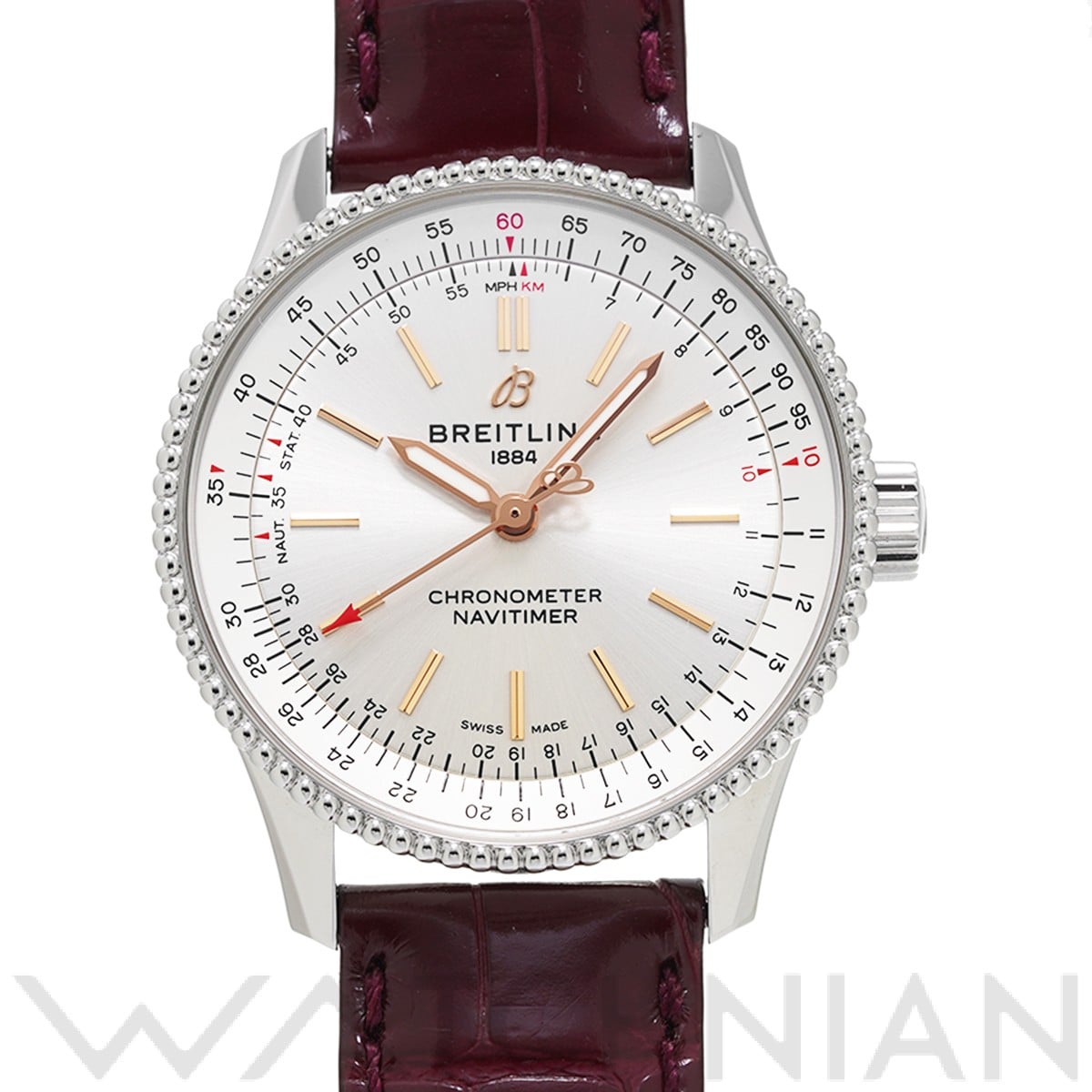 ナビタイマー オートマチック 35 A17395F41G1P1 クリーム ブライトリング BREITLING ユニセックス 【中古】