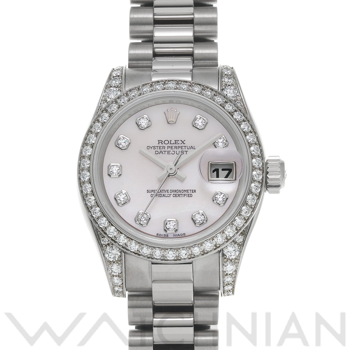 ロレックス レディ デイトジャスト 26 179159NG ホワイトシェル/ダイヤモンド レディース 時計 【中古】【wristwatch】