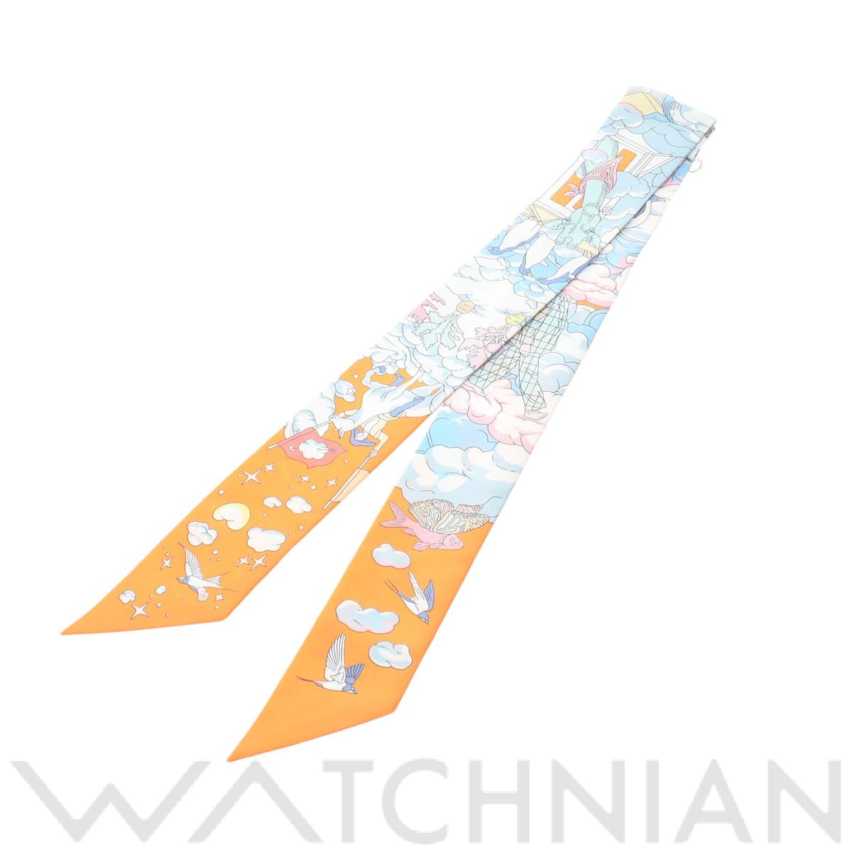 エルメス / HERMES ツイリー Sur Mon Nuage アプリコット/ブルー/マルチ 063900S シルク100％ レディース 【新品】【other】