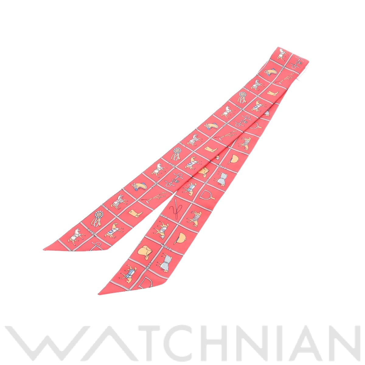 エルメス / HERMES ツイリー Couvertures et Tenues de Jour レッド 061356S シルク100％ レディース 【新品】【other】