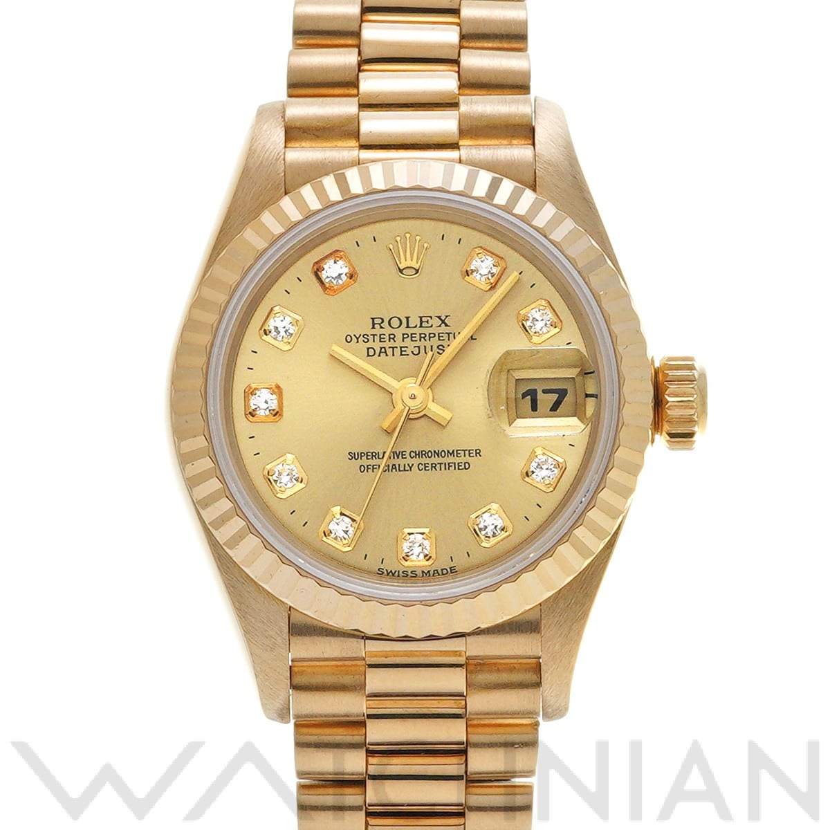 デイトジャスト 69178G T番(1997年頃製造) シャンパン/ダイヤモンド ロレックス ROLEX レディース 【中古】