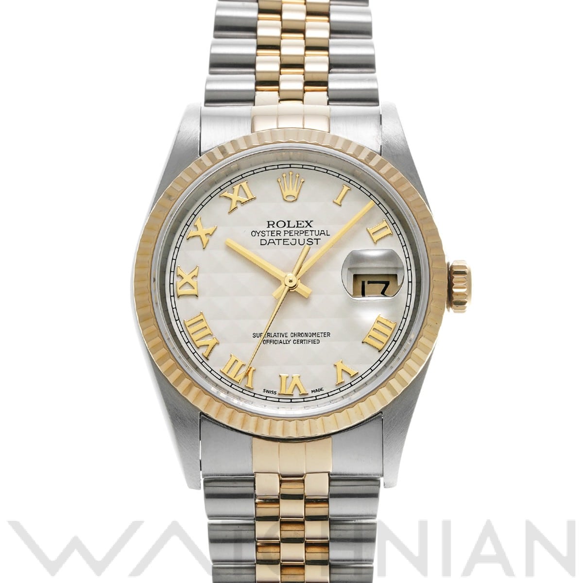 ロレックス デイトジャスト 16233 アイボリーピラミッド/ダイヤモンド メンズ 時計 【中古】【wristwatch】