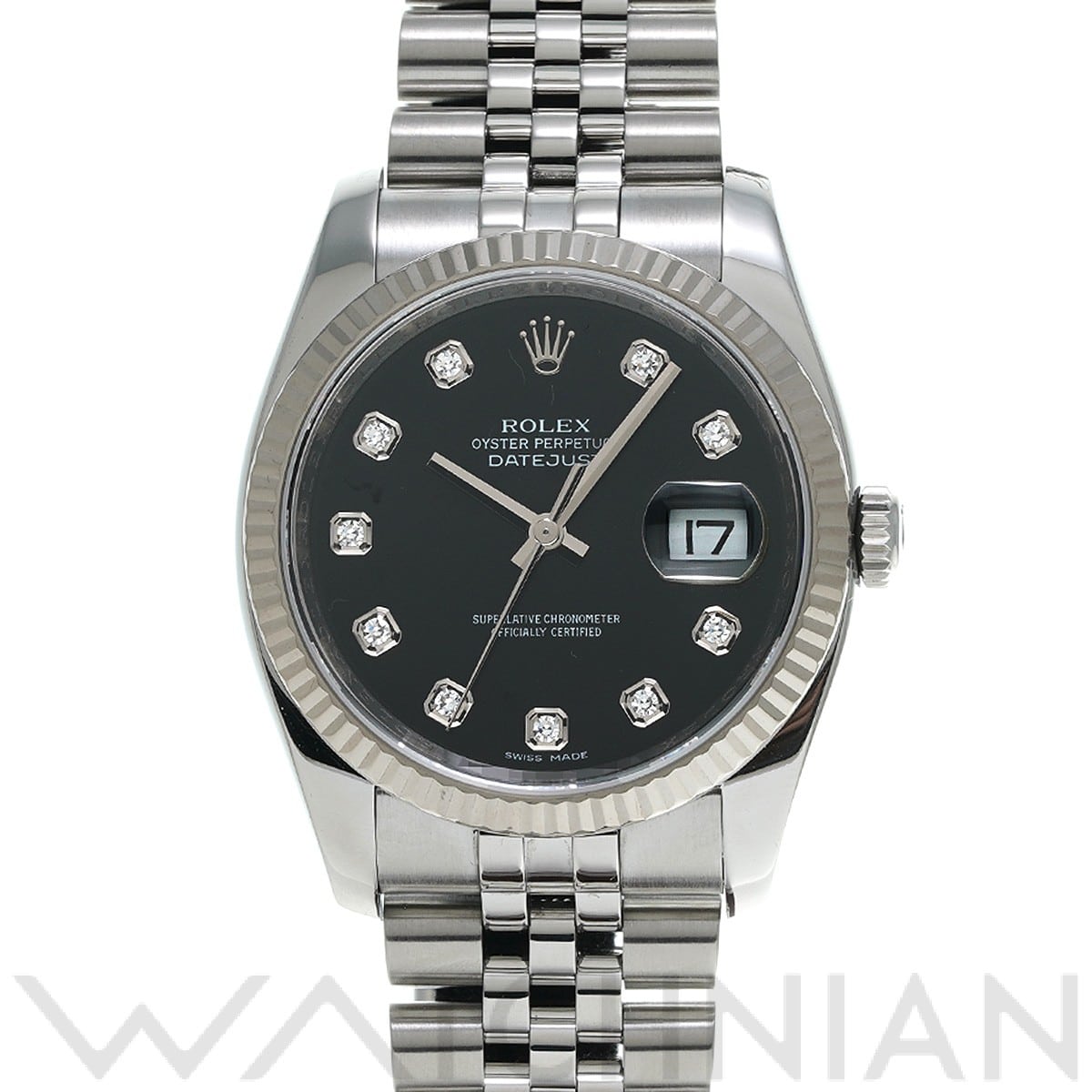 ロレックス デイトジャスト 36 116234G ブラック/ダイヤモンド メンズ 時計 【中古】【wristwatch】
