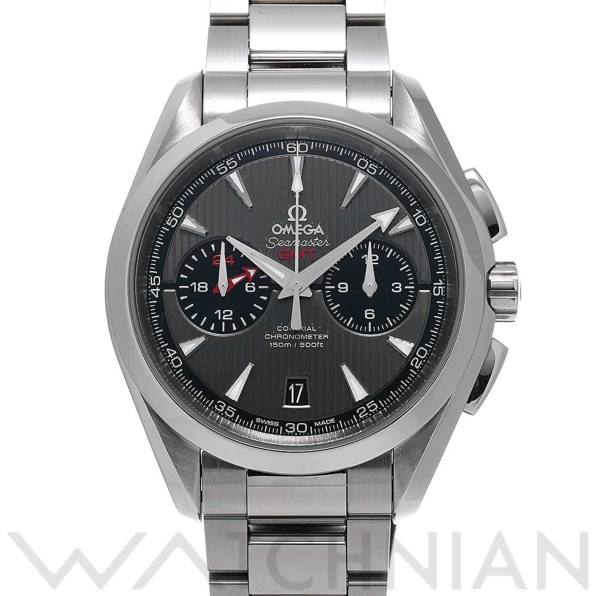 オメガ / OMEGA シーマスター アクアテラ コーアクシャル GMT クロノグラフ 231.10.43.52.06.001 グレー/ブラック メンズ 時計 【中古】【wristwatch】