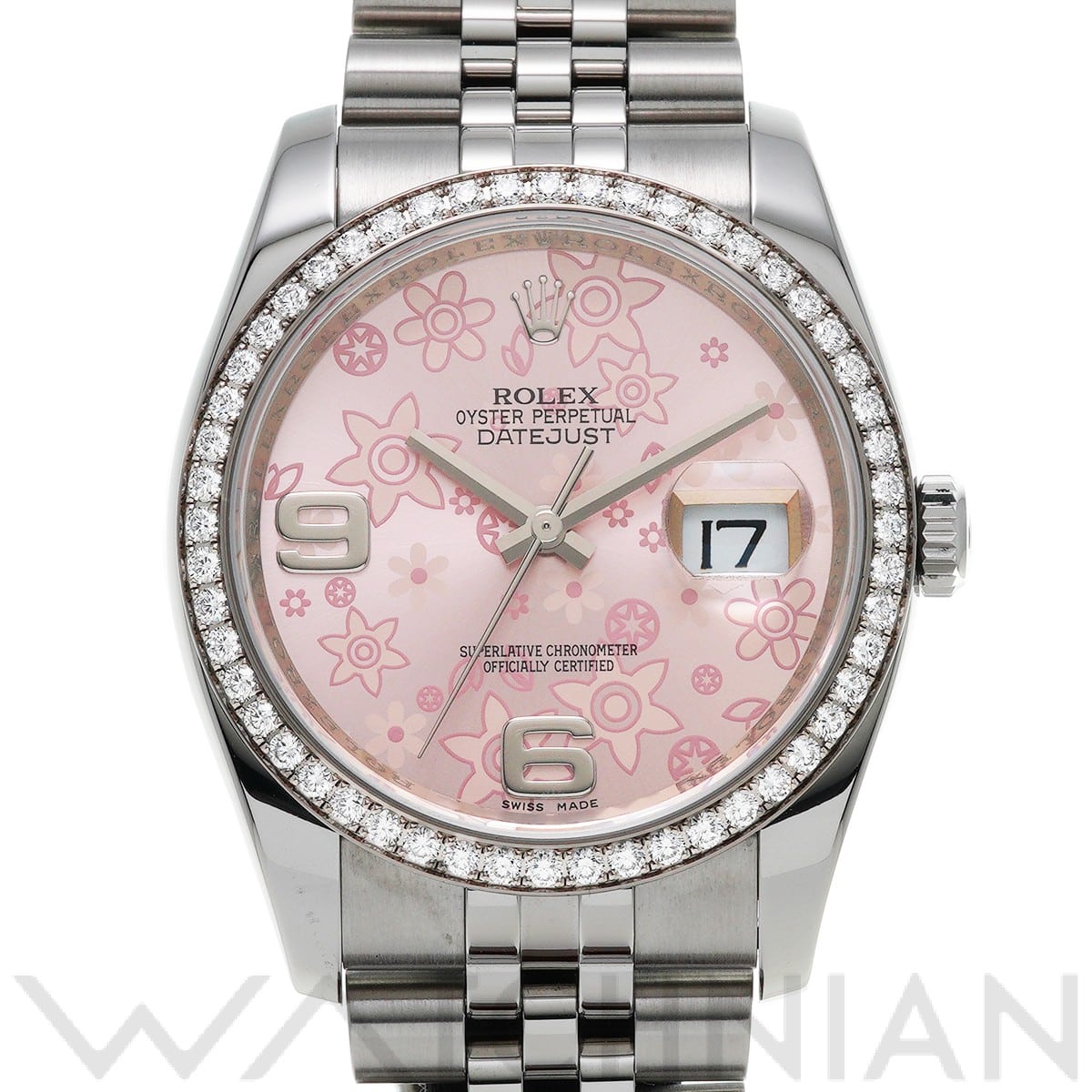 ロレックス デイトジャスト 36 116244 ピンクフラワー メンズ 時計 【中古】【wristwatch】