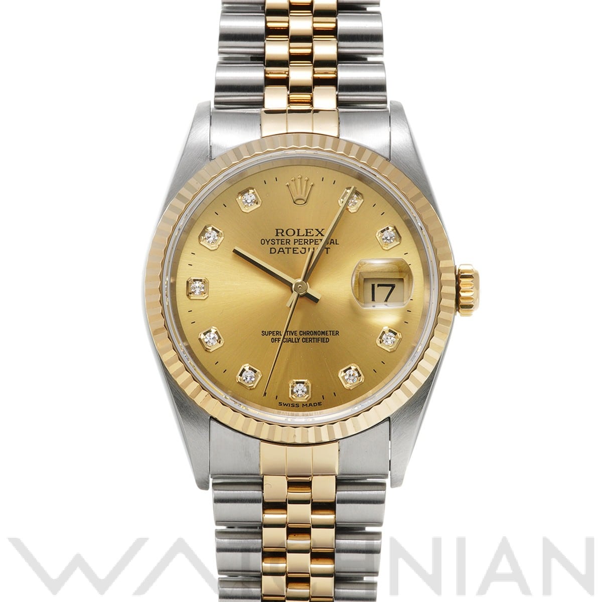 ロレックス デイトジャスト 16233G シャンパン/ダイヤモンド メンズ 時計 【中古】【wristwatch】