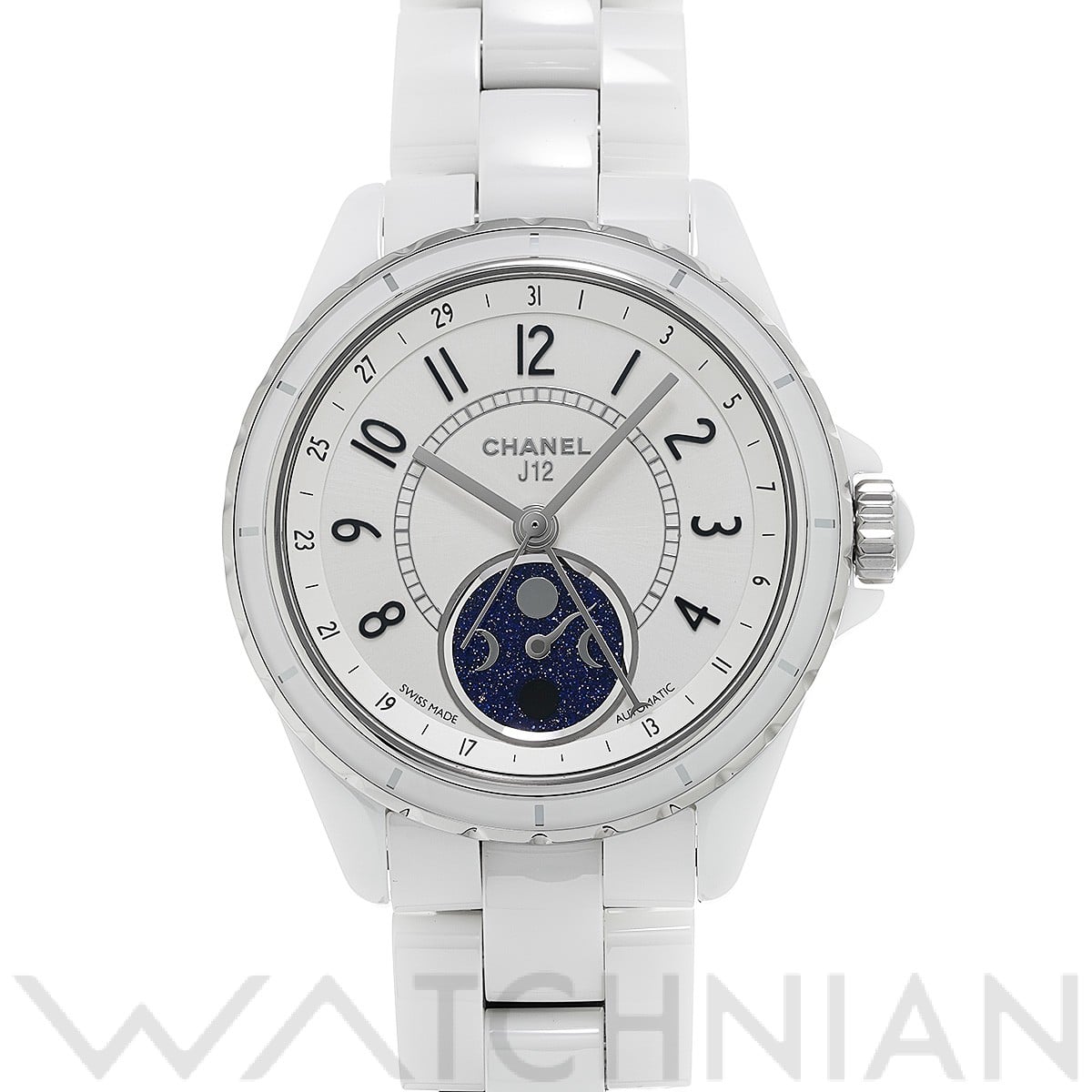 シャネル / CHANEL J12 ファーズ ドゥ リュヌ 38MM H3404 シルバー/ブルー メンズ 時計 【中古】【wristwatch】