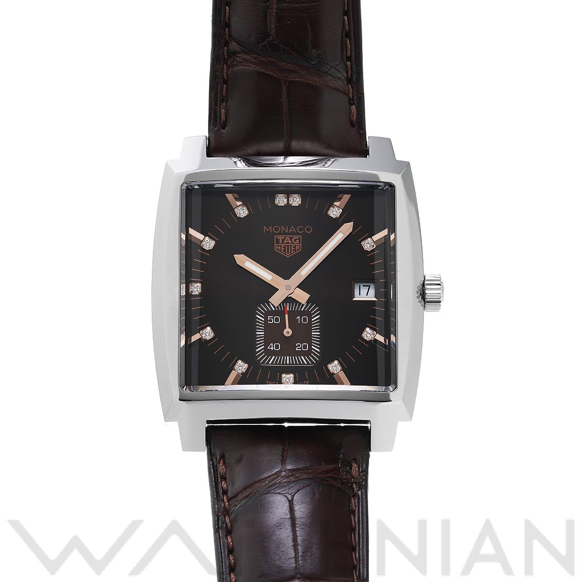 タグ ホイヤー / TAG HEUER モナコ クォーツ WAW131E.FC6420 ブラウン/ダイヤモンド レディース 時計 【中古】【wristwatch】