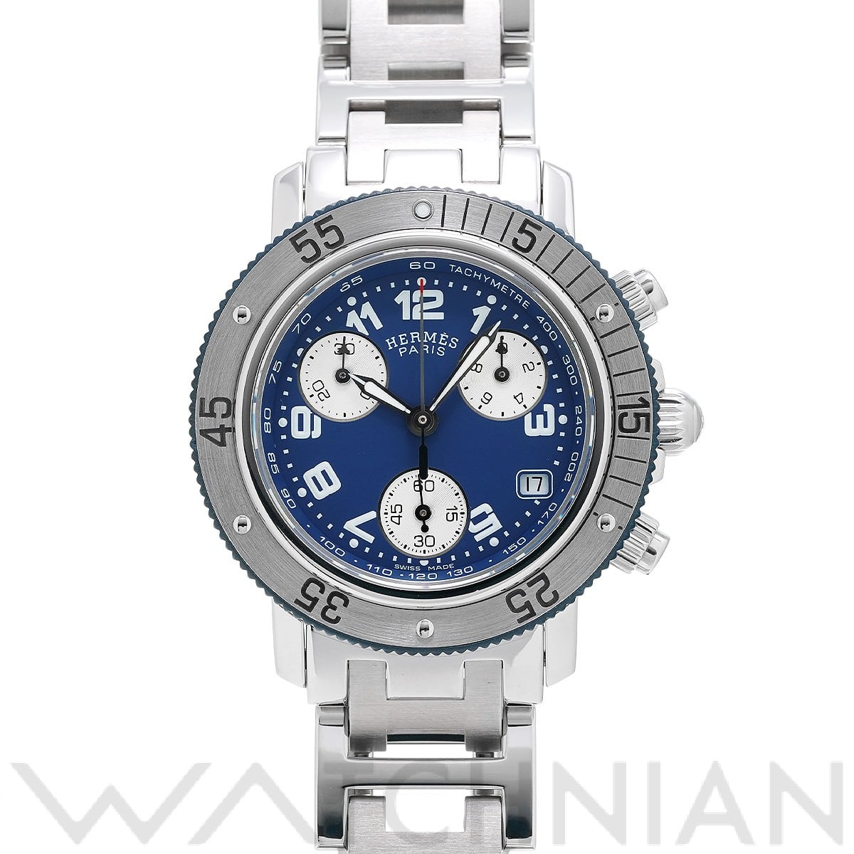 エルメス クリッパー ダイバー クロノグラフ CL2.317 ブルー/シルバー ユニセックス 時計 【中古】【wristwatch】