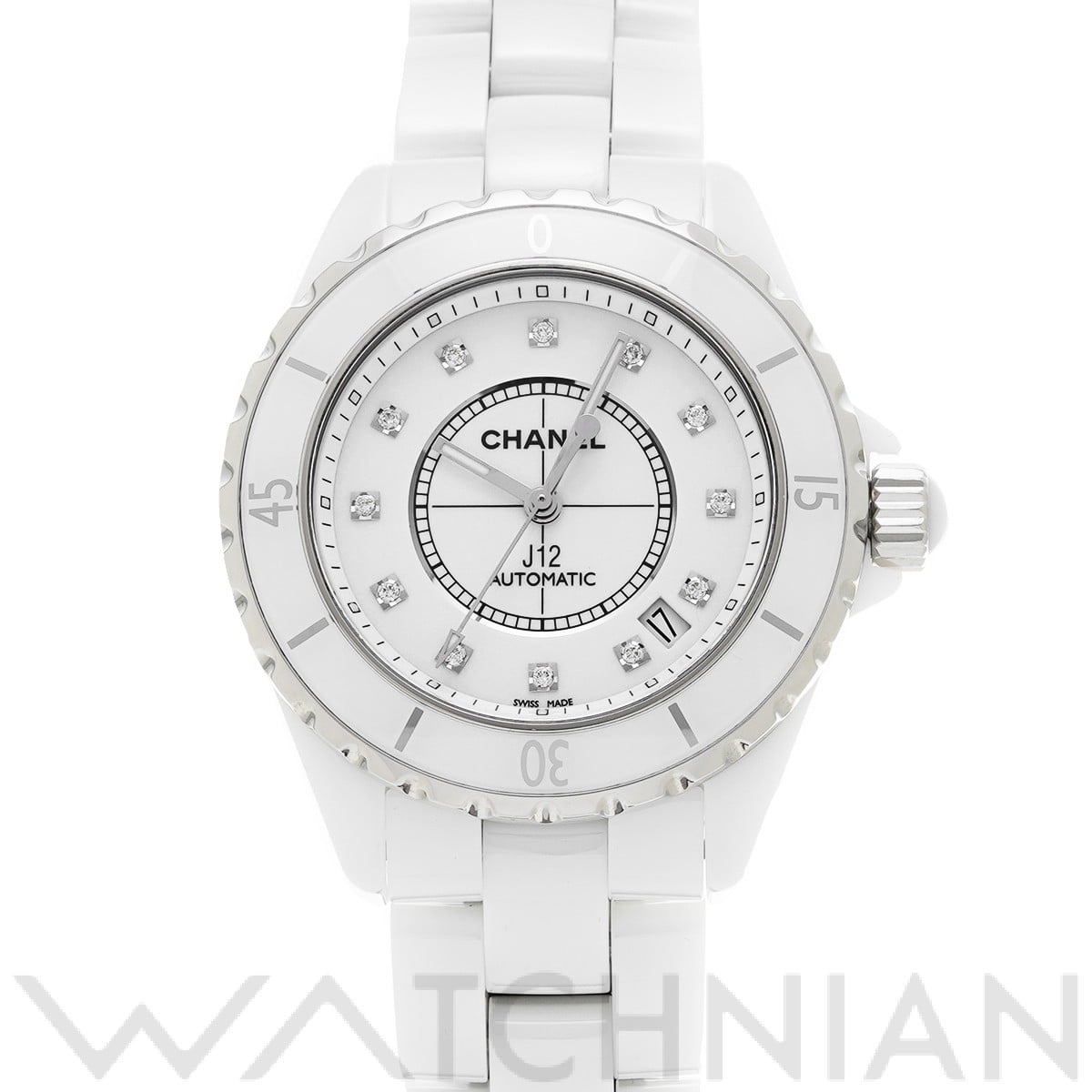シャネル / CHANEL J12 38MM H1629 ホワイト/ダイヤモンド メンズ 時計 【中古】【wristwatch】