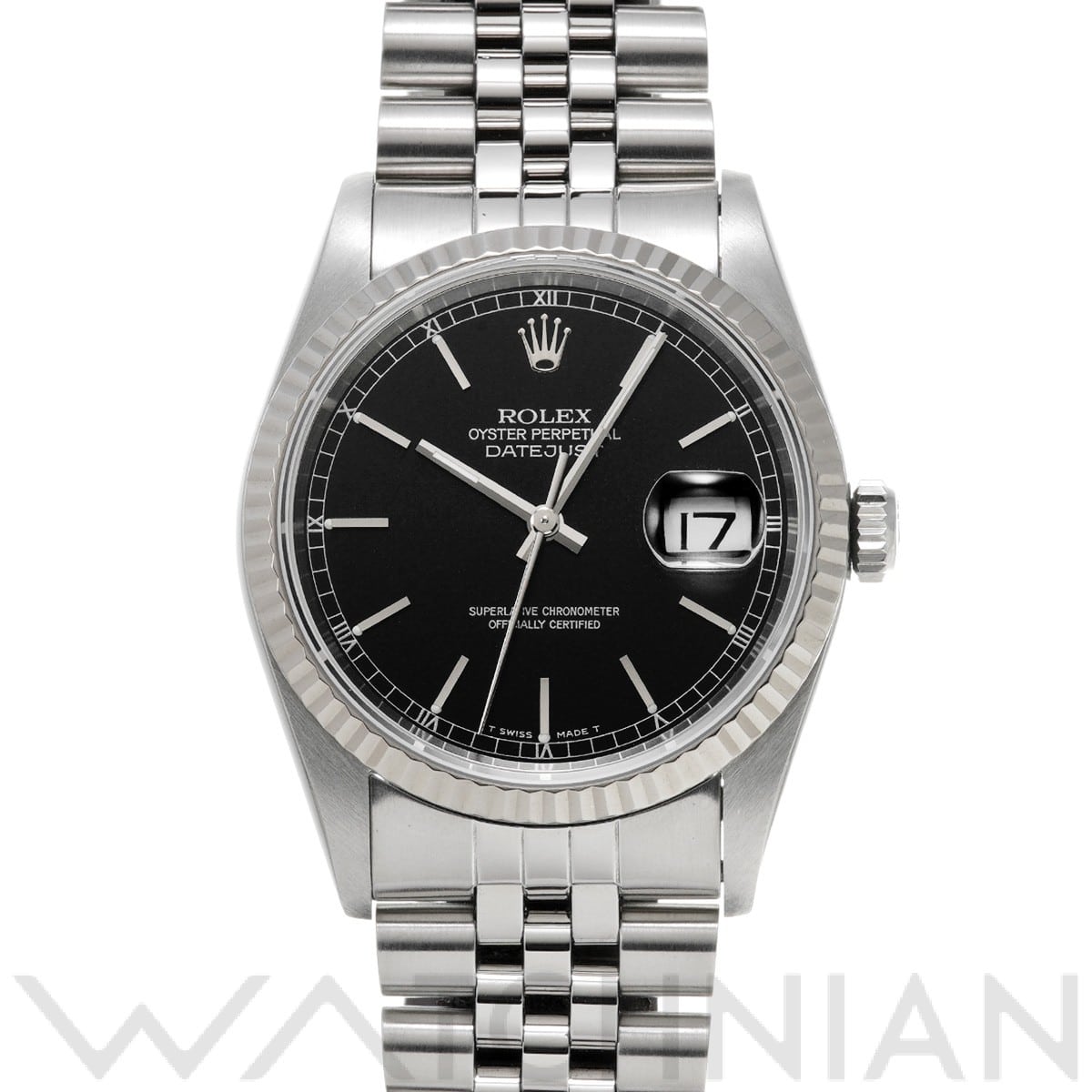 ロレックス デイトジャスト 16234 ブラック メンズ 時計 【中古】【wristwatch】