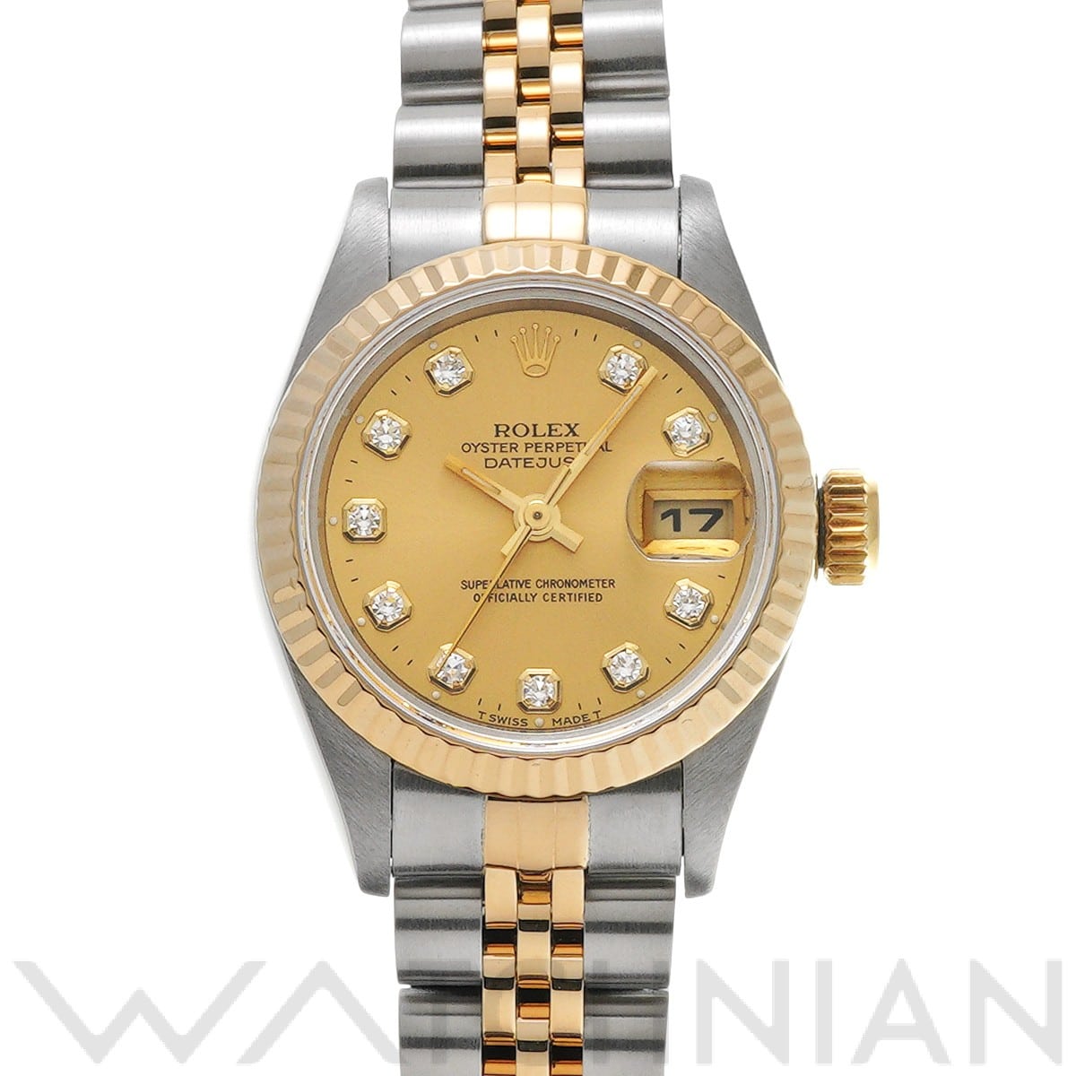 デイトジャスト 69173G W番(1995年頃製造) シャンパン/ダイヤモンド ロレックス ROLEX レディース 【中古】