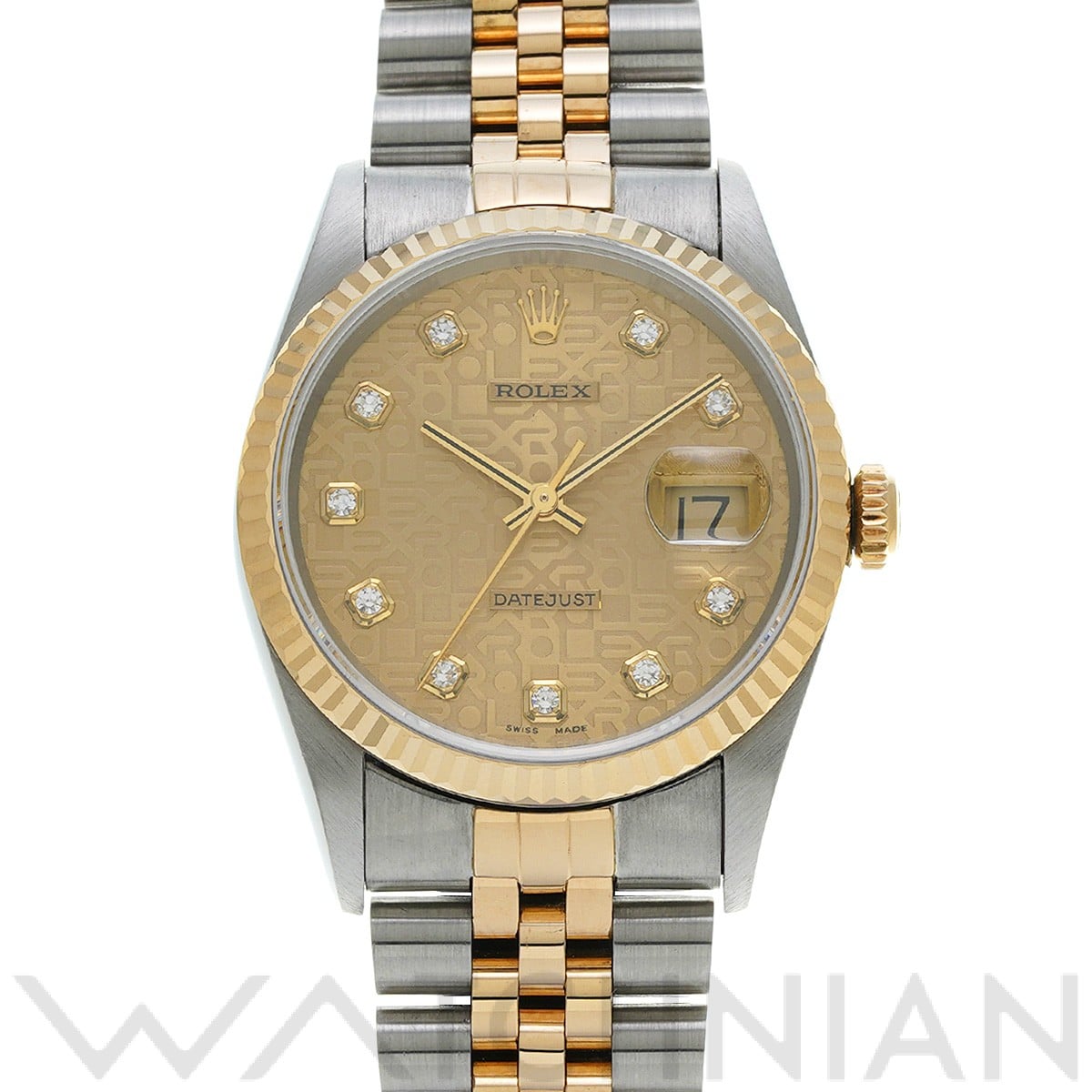 ロレックス デイトジャスト 16233G シャンパンコンピュータ/ダイヤモンド メンズ 時計 【中古】【wristwatch】