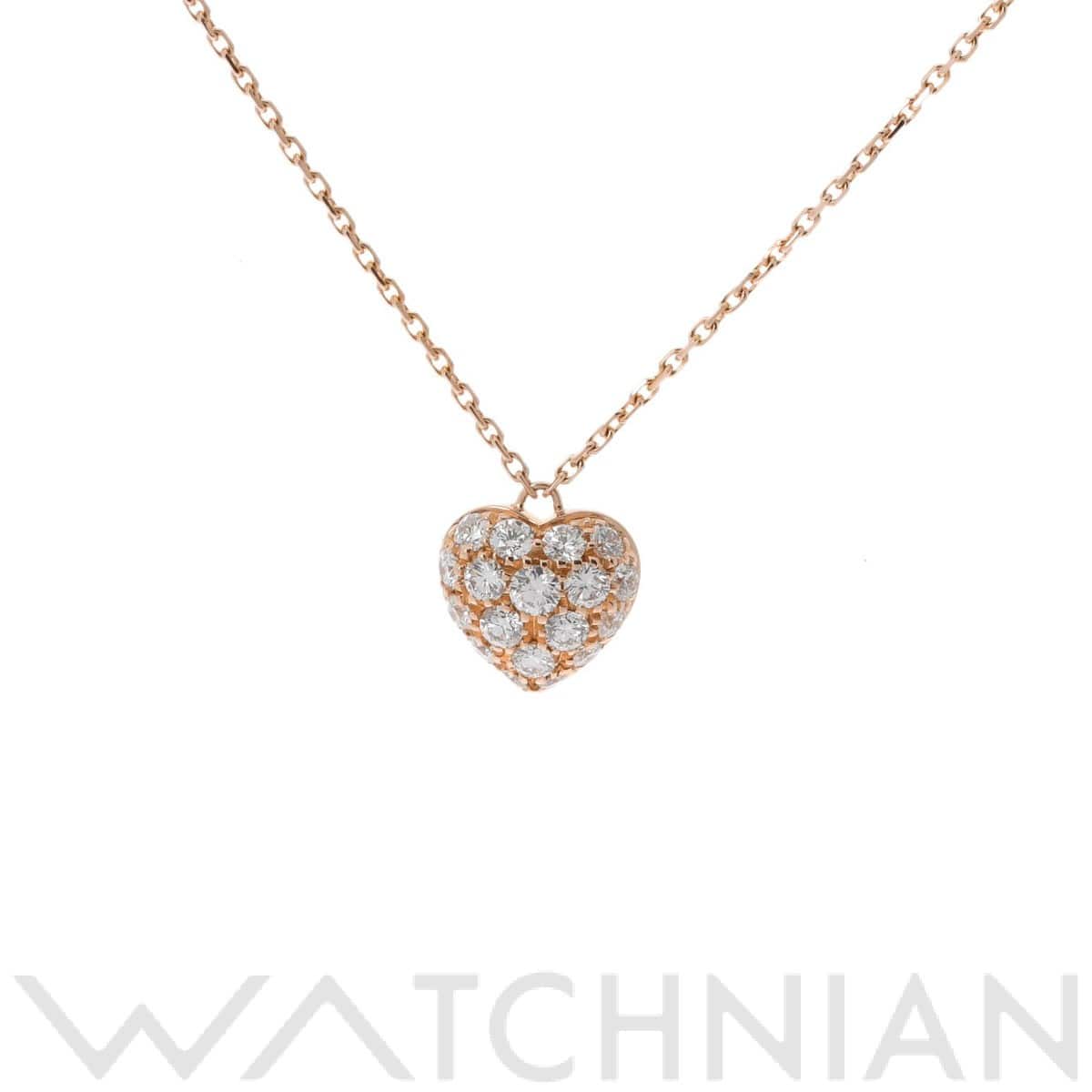 カルティエ ハートパヴェネックレス ゴールド K18ピンクゴールド PG レディース ジュエリー 【中古】【jewelry】