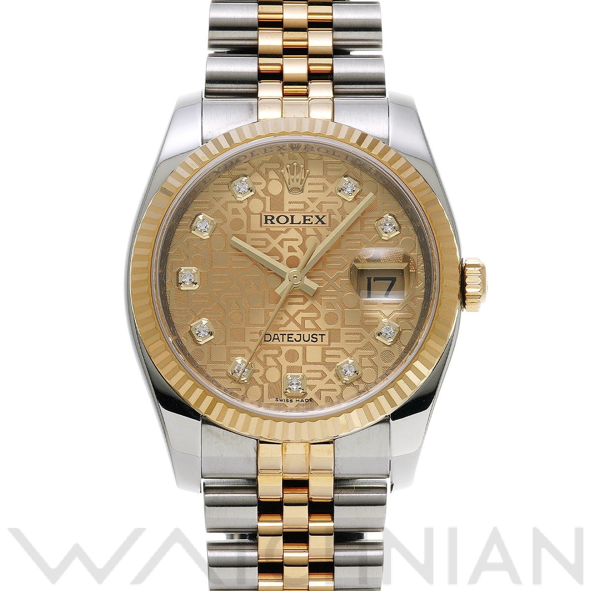 ロレックス デイトジャスト 36 116233G シャンパンコンピュータ/ダイヤモンド メンズ 時計 【中古】【wristwatch】