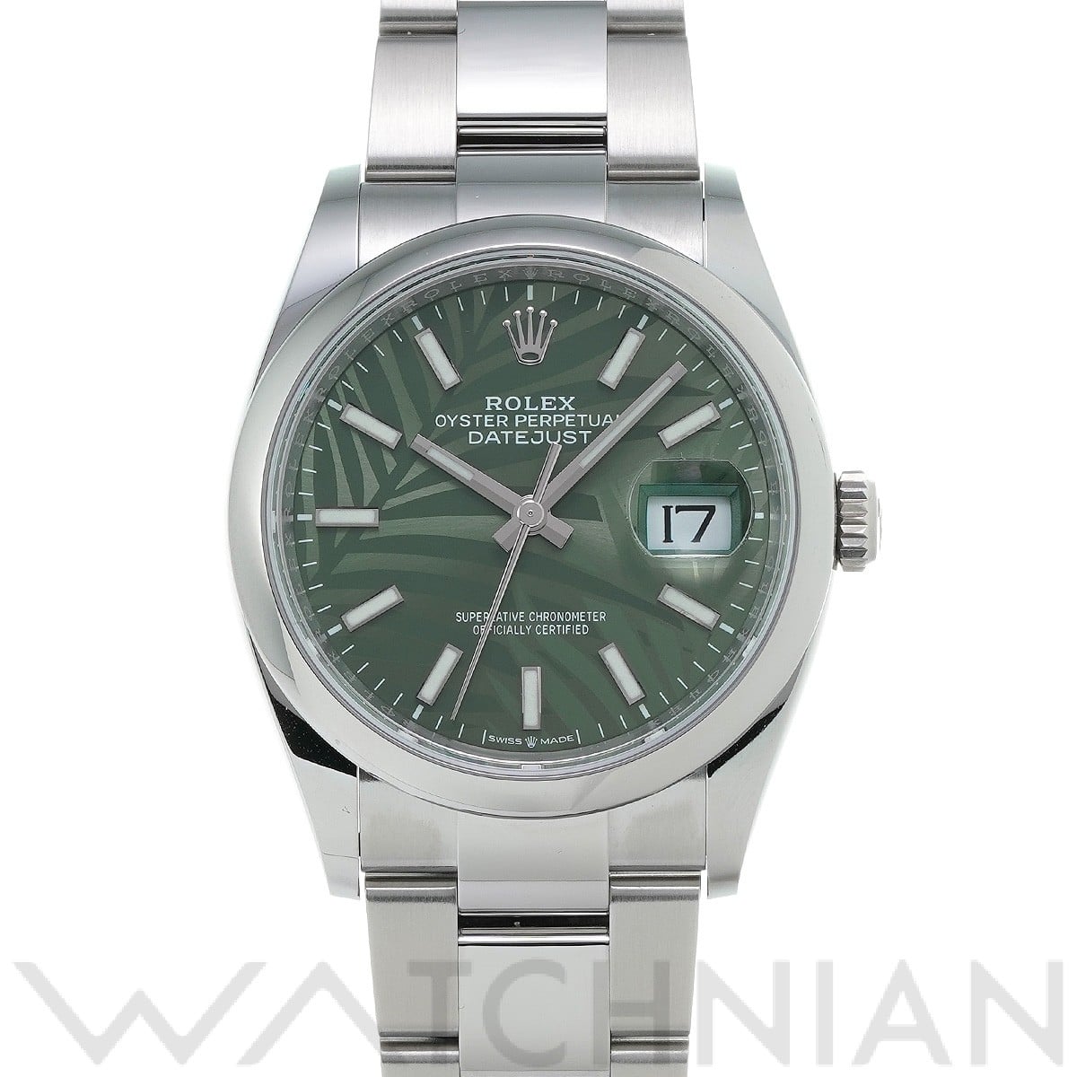 ロレックス デイトジャスト 36 126200 オリーブグリーン パームモチーフ メンズ 時計 【未使用】【wristwatch】