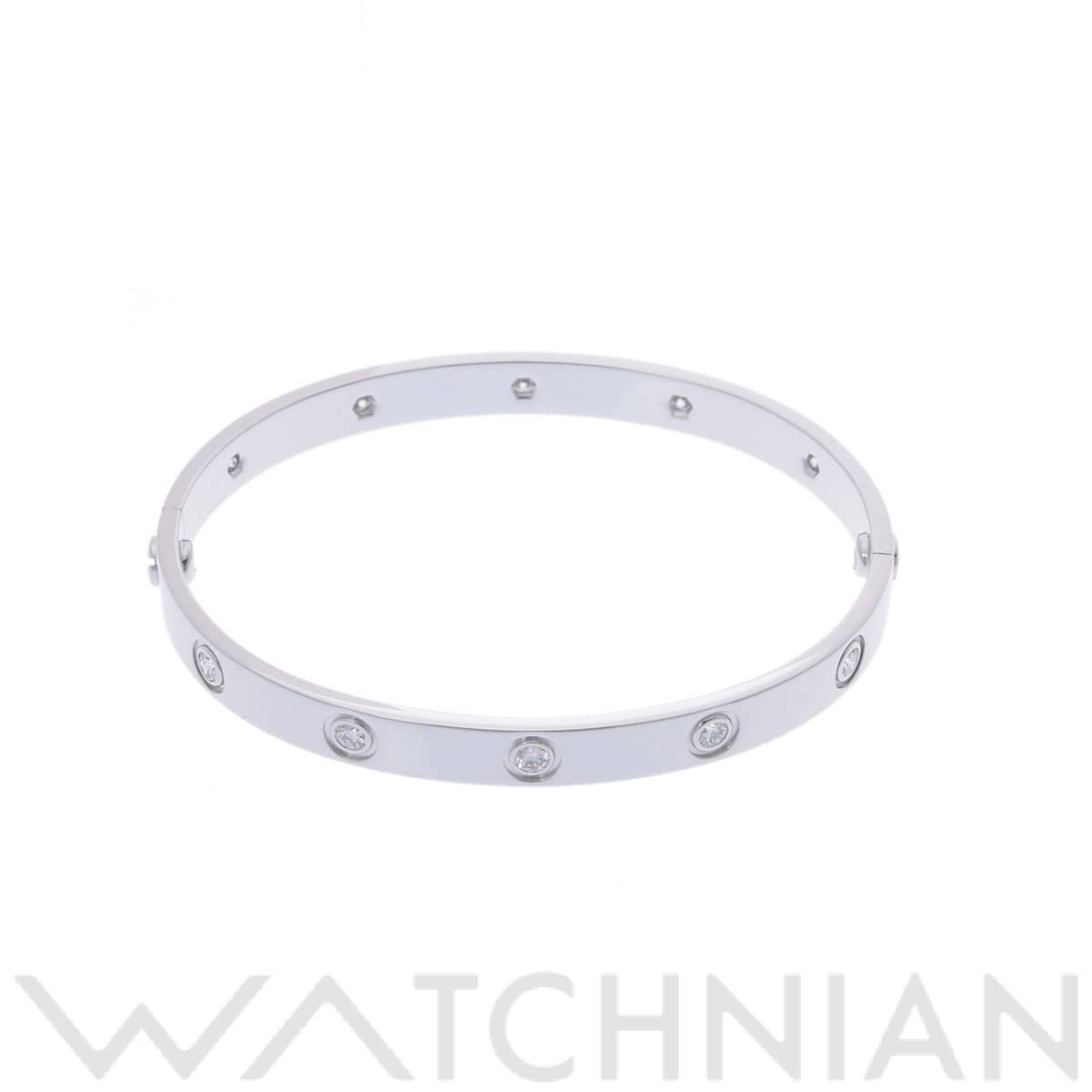 カルティエ ラブブレスレット フルダイヤ #17 シルバー K18ホワイトゴールド WG レディース ジュエリー 【中古】【jewelry】