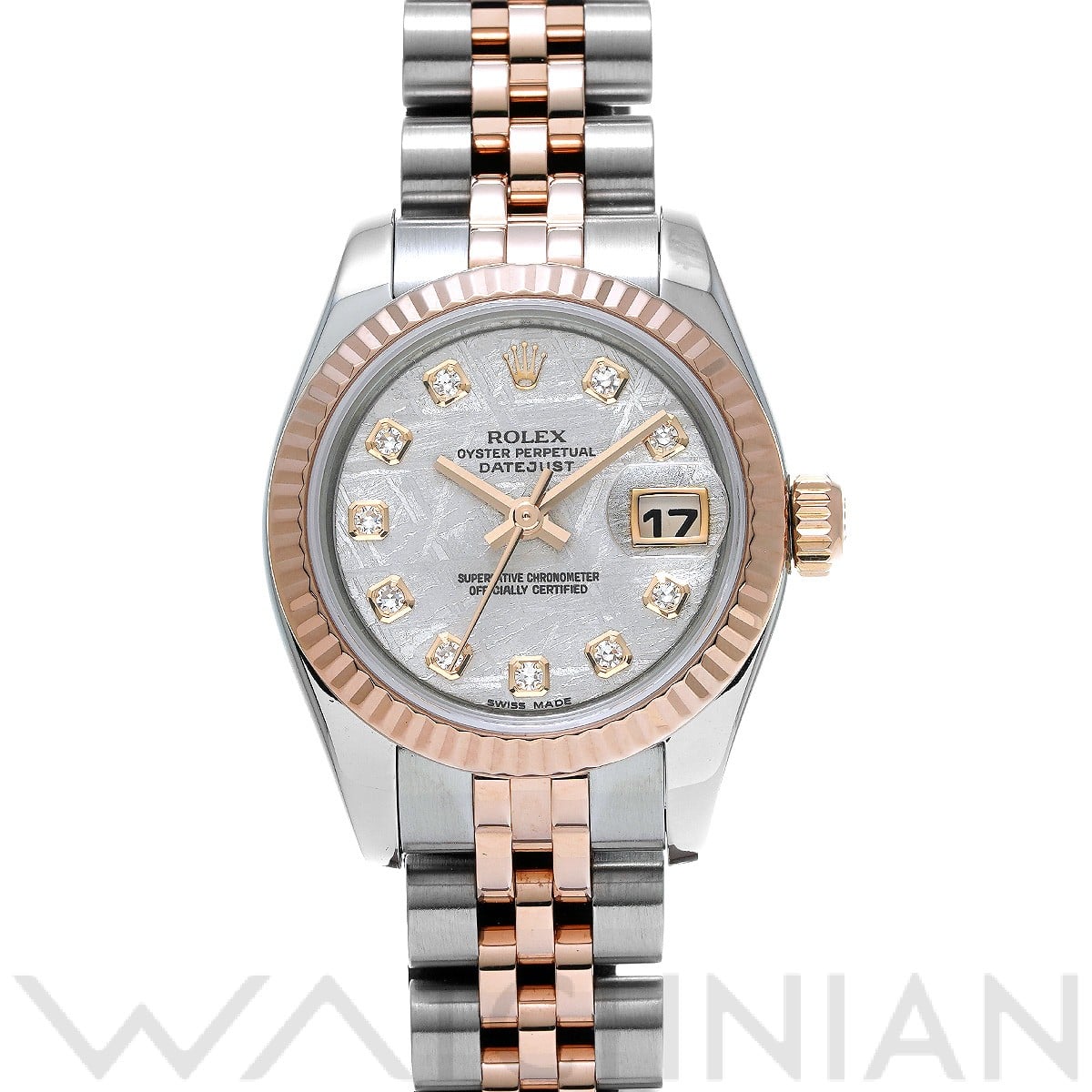 ロレックス レディ デイトジャスト 26 179171G メテオライト/ダイヤモンド レディース 時計 【中古】【wristwatch】