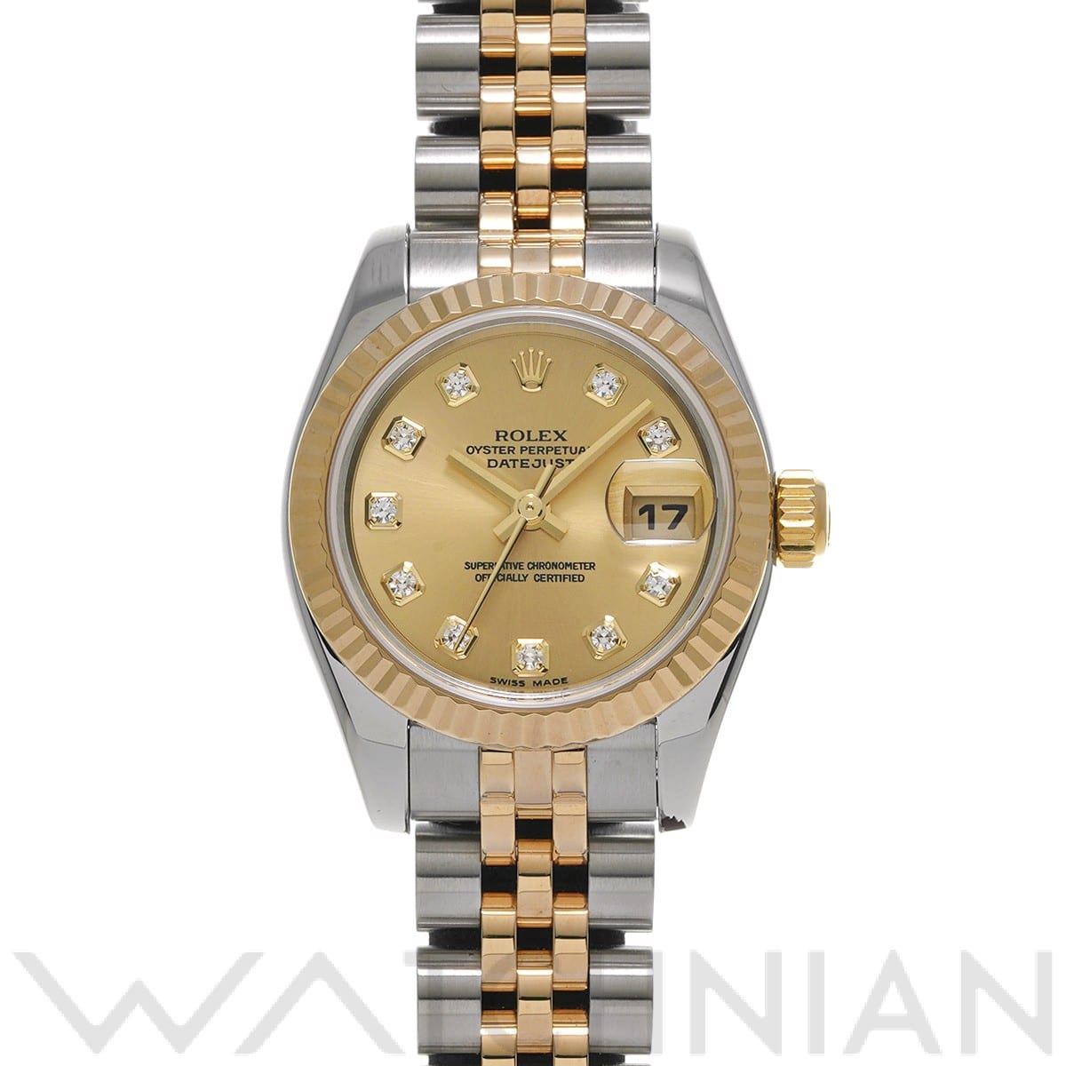 ロレックス レディ デイトジャスト 26 179173G シャンパン/ダイヤモンド レディース 時計 【中古】【wristwatch】