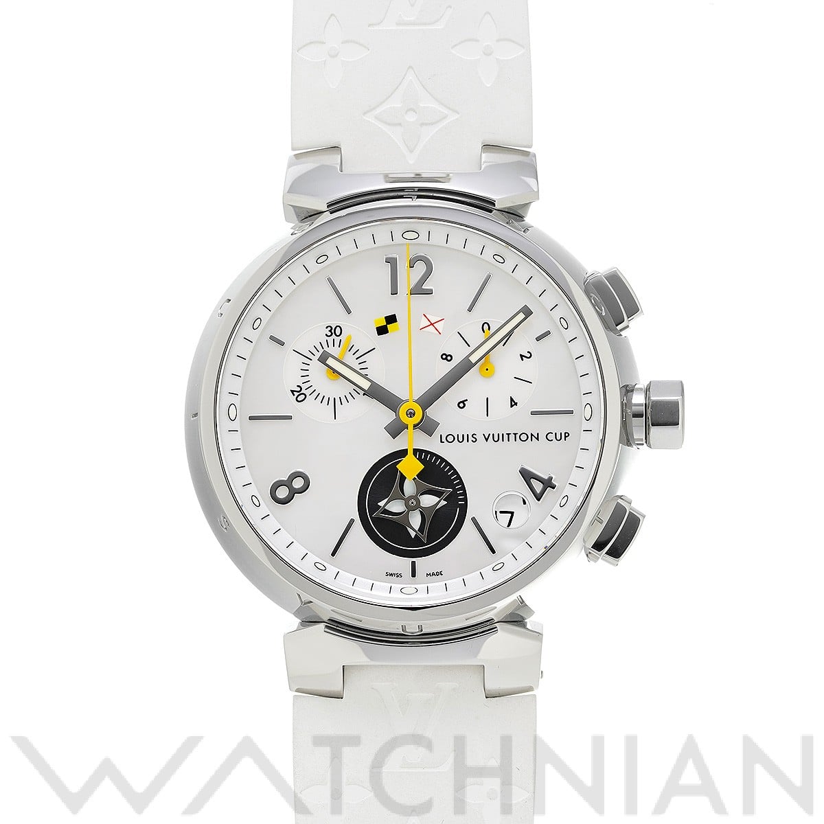 ルイ ヴィトン タンブール ラブリーカップ クロノグラフ Q11BA ホワイトシェル/グレー メンズ 時計 【中古】【wristwatch】