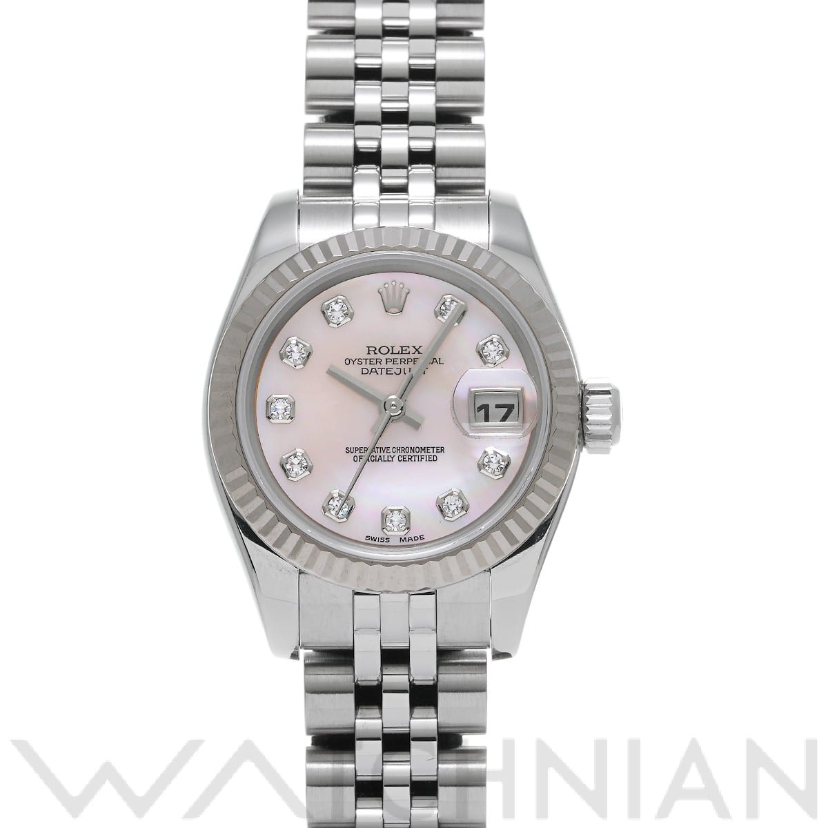 ロレックス レディ デイトジャスト 26 179174NG ピンクシェル/ダイヤモンド レディース 時計 【中古】【wristwatch】