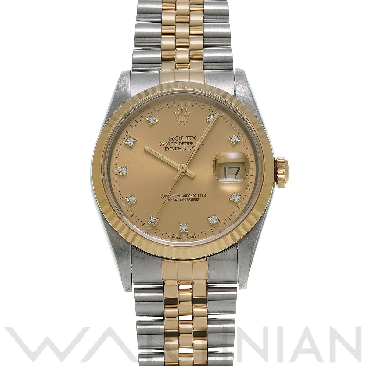 ロレックス デイトジャスト 16233G シャンパン/ダイヤモンド メンズ 時計 【中古】【wristwatch】