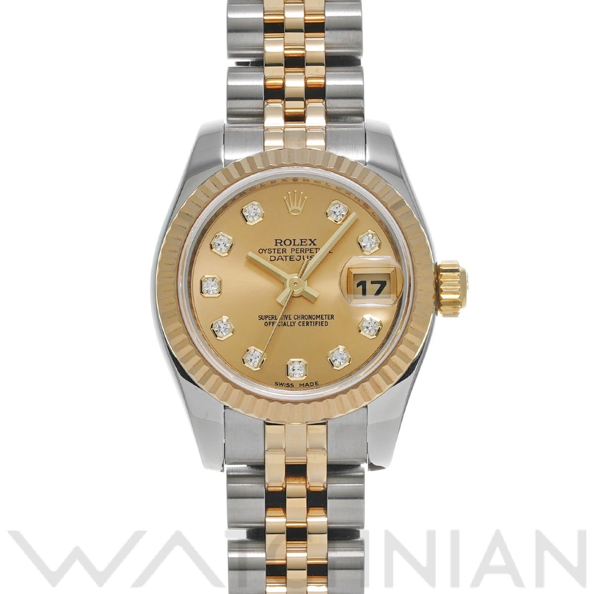 ロレックス レディ デイトジャスト 26 179173G シャンパン/ダイヤモンド レディース 時計 【中古】【wristwatch】
